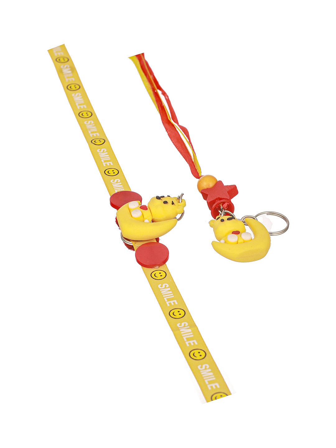 Set Of 2 Winnie The Pooh Key Chain Kids Toy Rakhi With Roli Chawal