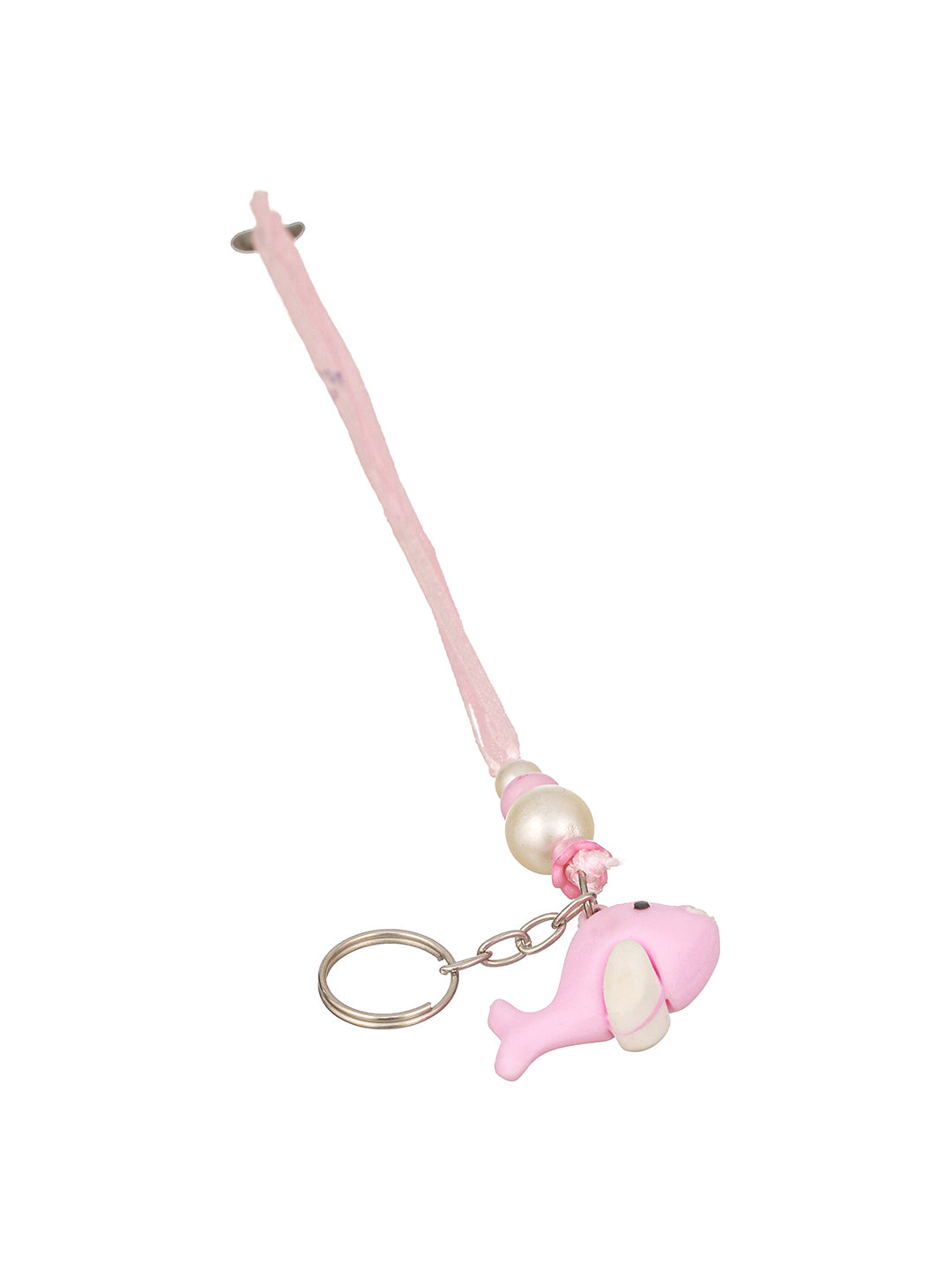 Pink Fish Key Chain Toy Rakhi For Girls With Roli Chawal
