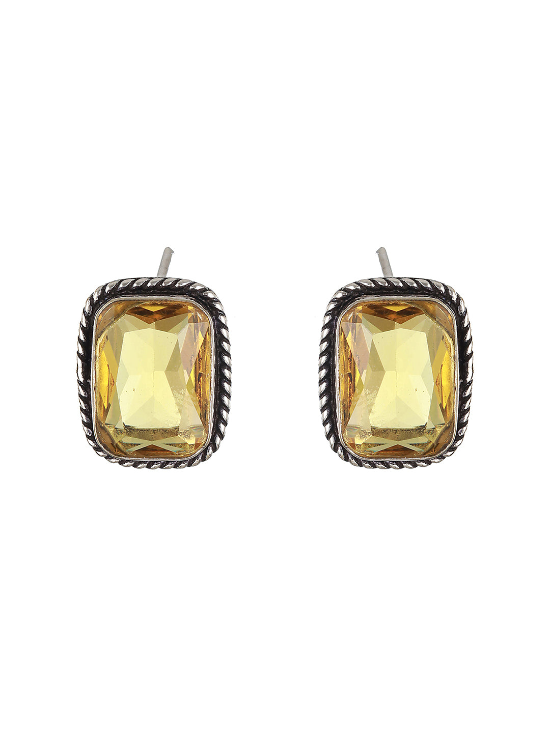 Yellow stone studded Studd Earrings