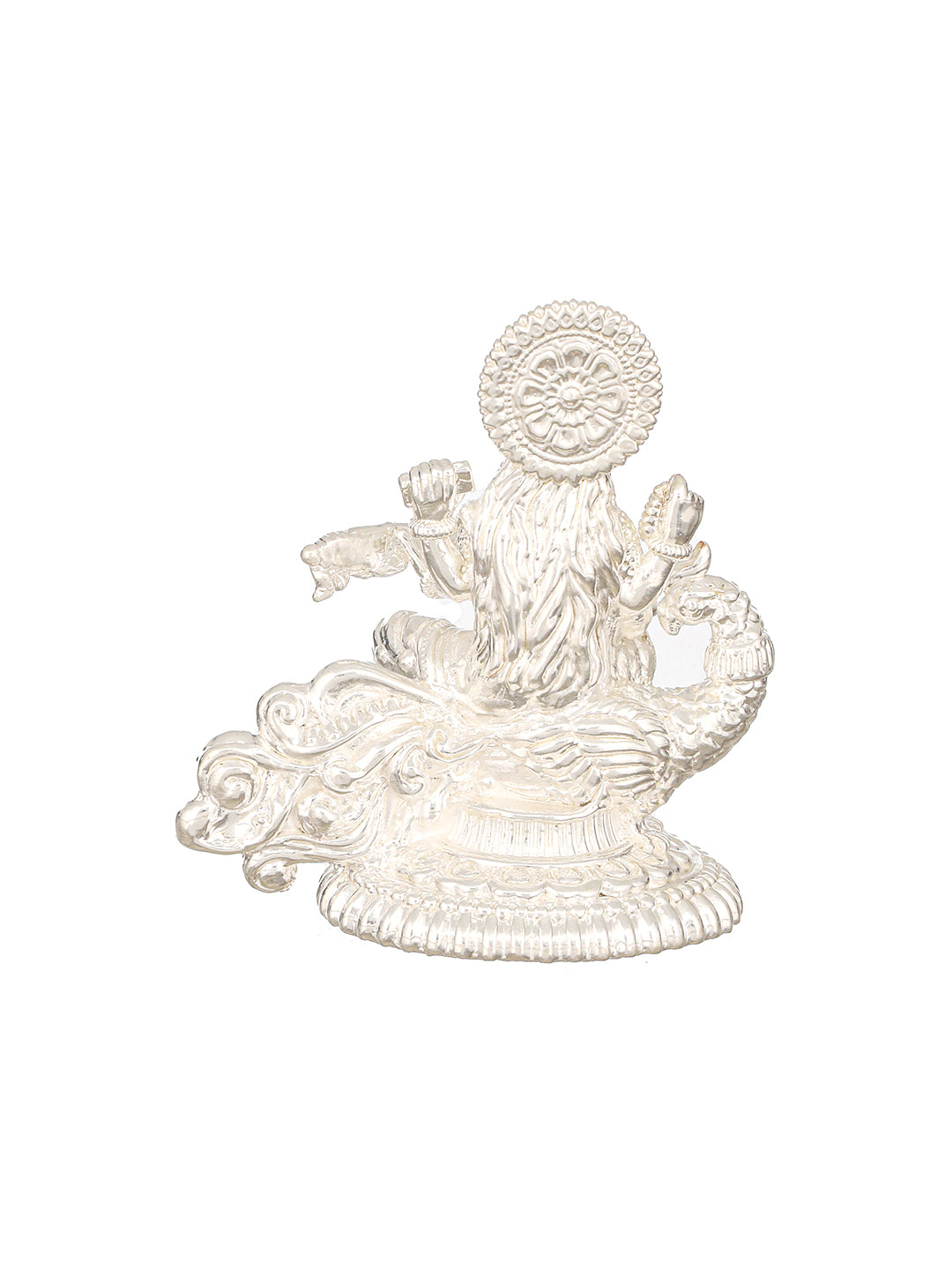 999 Pure Silver Divine Intricate  Maa Swaraswati  Veena Vadini Puja Silver Idol