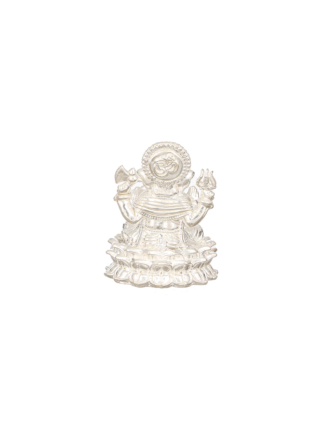 999 Pure Silver Ganpati Murti Edant Idol On Lotus Silver Idol