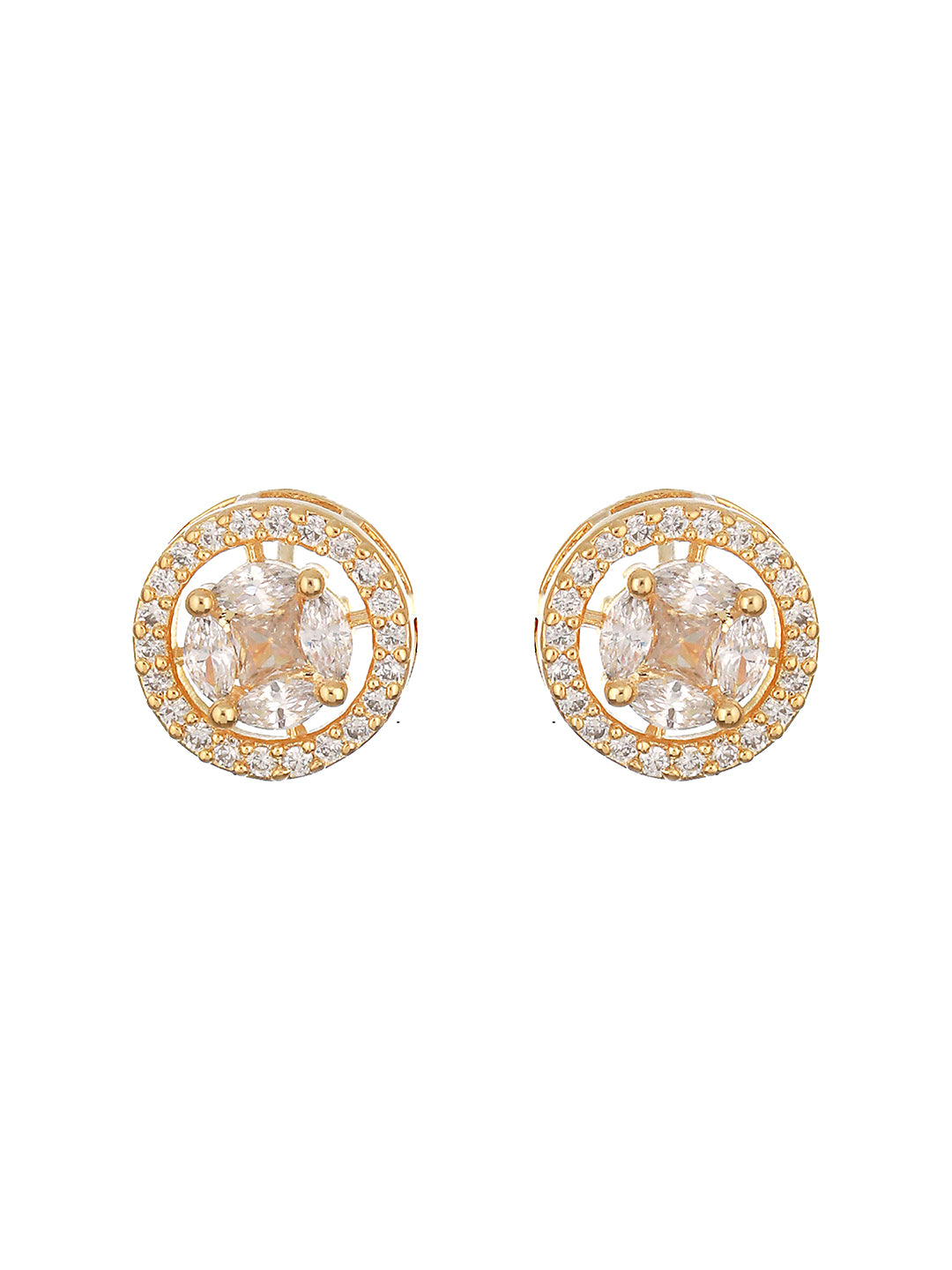 Gold Toned  Solitaire AD  Minimal Mangalsutra Jewellery Set