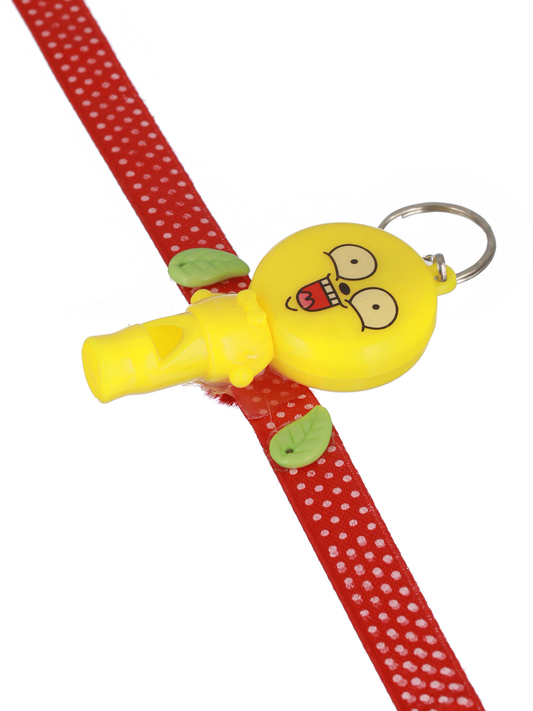 Yellow & Red  Ribbon  Whistle Shaped Designer Kids Rakhi