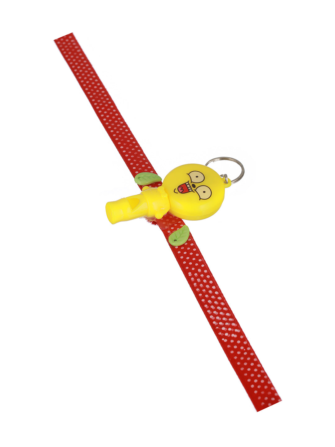 Yellow & Red  Ribbon  Whistle Shaped Designer Kids Rakhi
