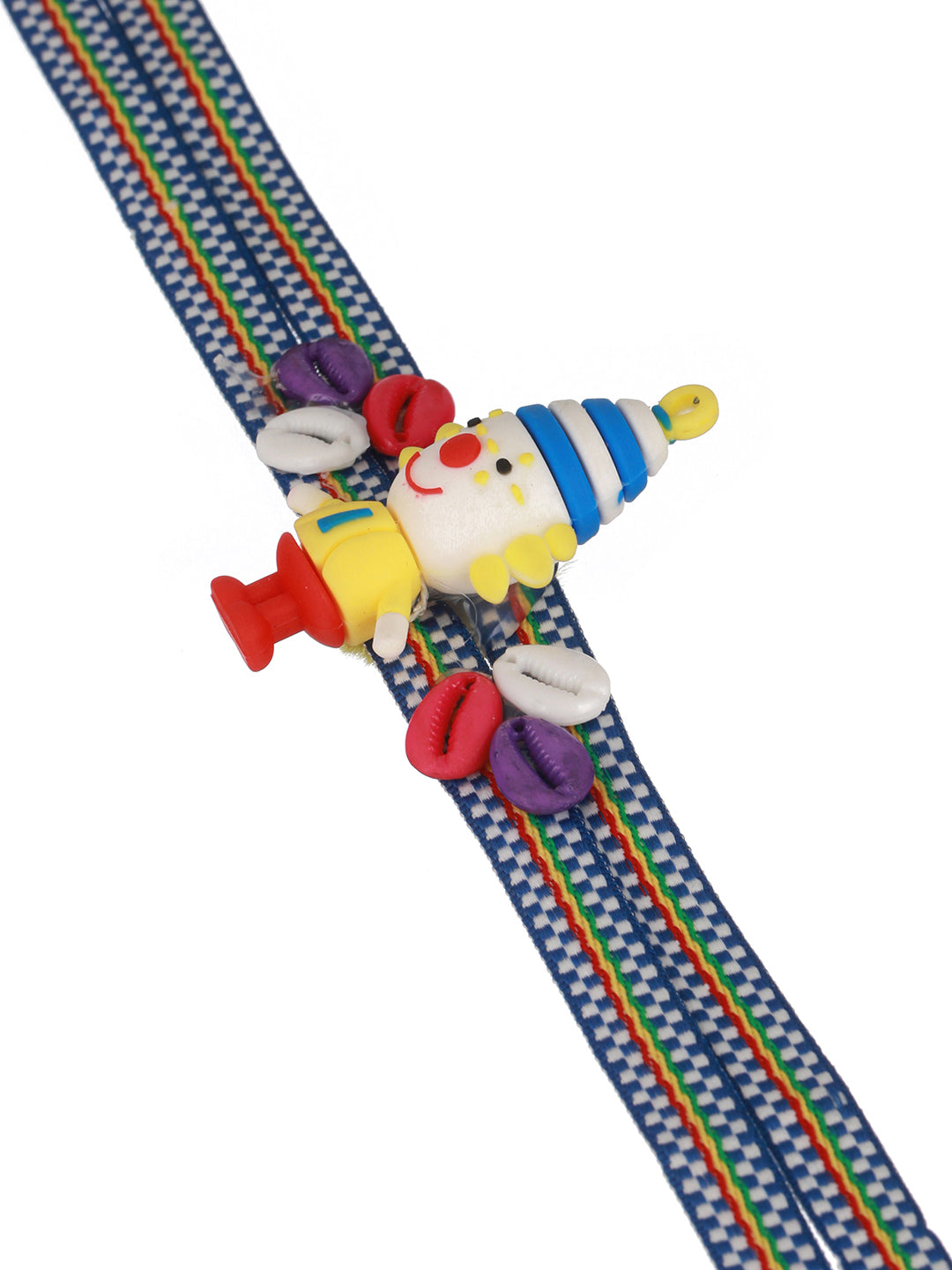 Blue Clown shaped Designer Ribbon Rakhi For Kids
