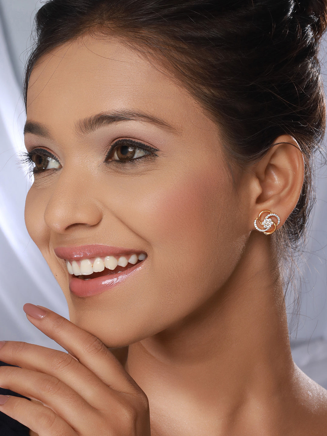 Gold Plated CZ Minimal Office Wear Studds Earring