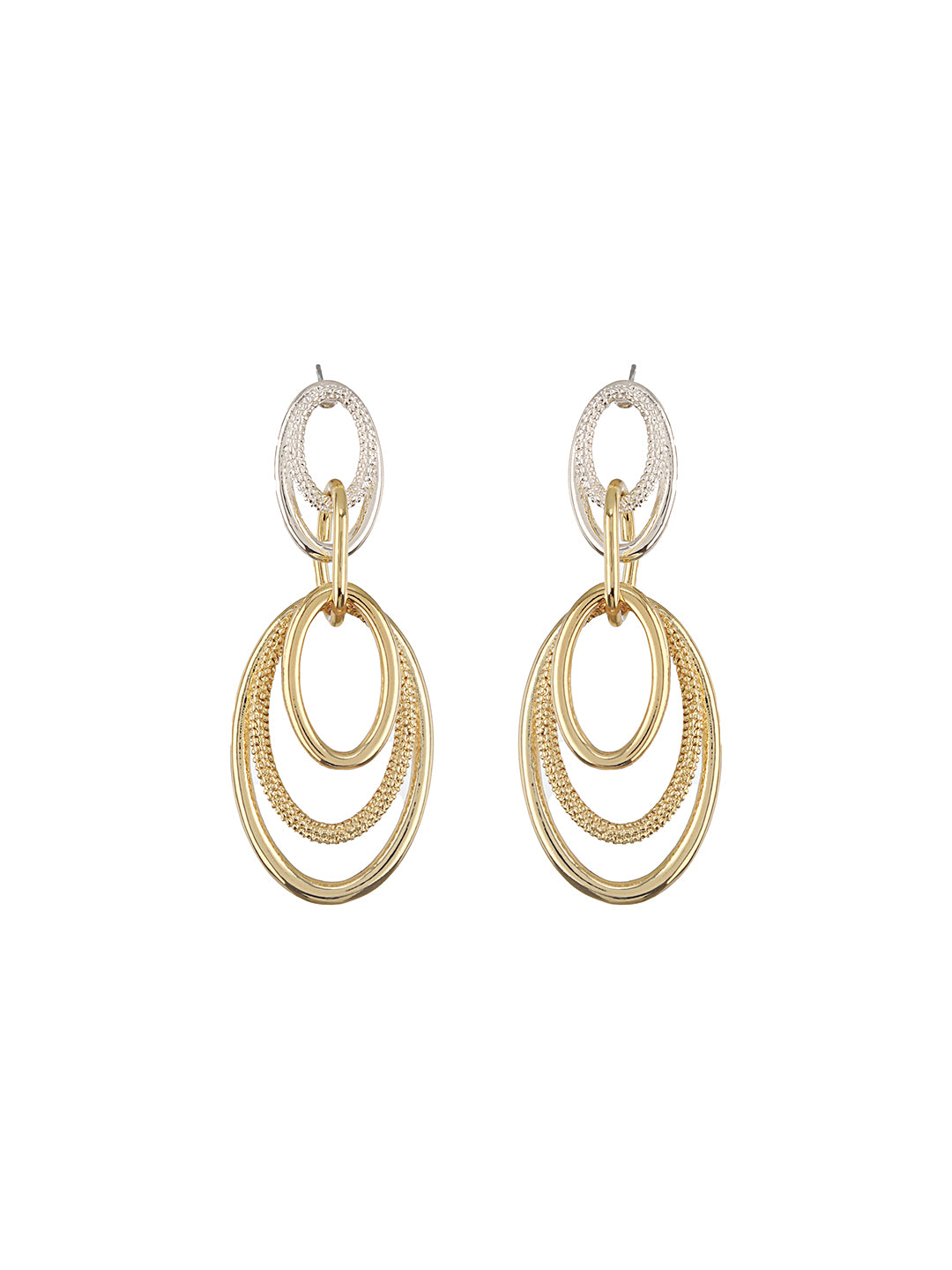 Anti-Tarnish Dual Plated Interlocking Hoop Chain Necklace Jewellery Set