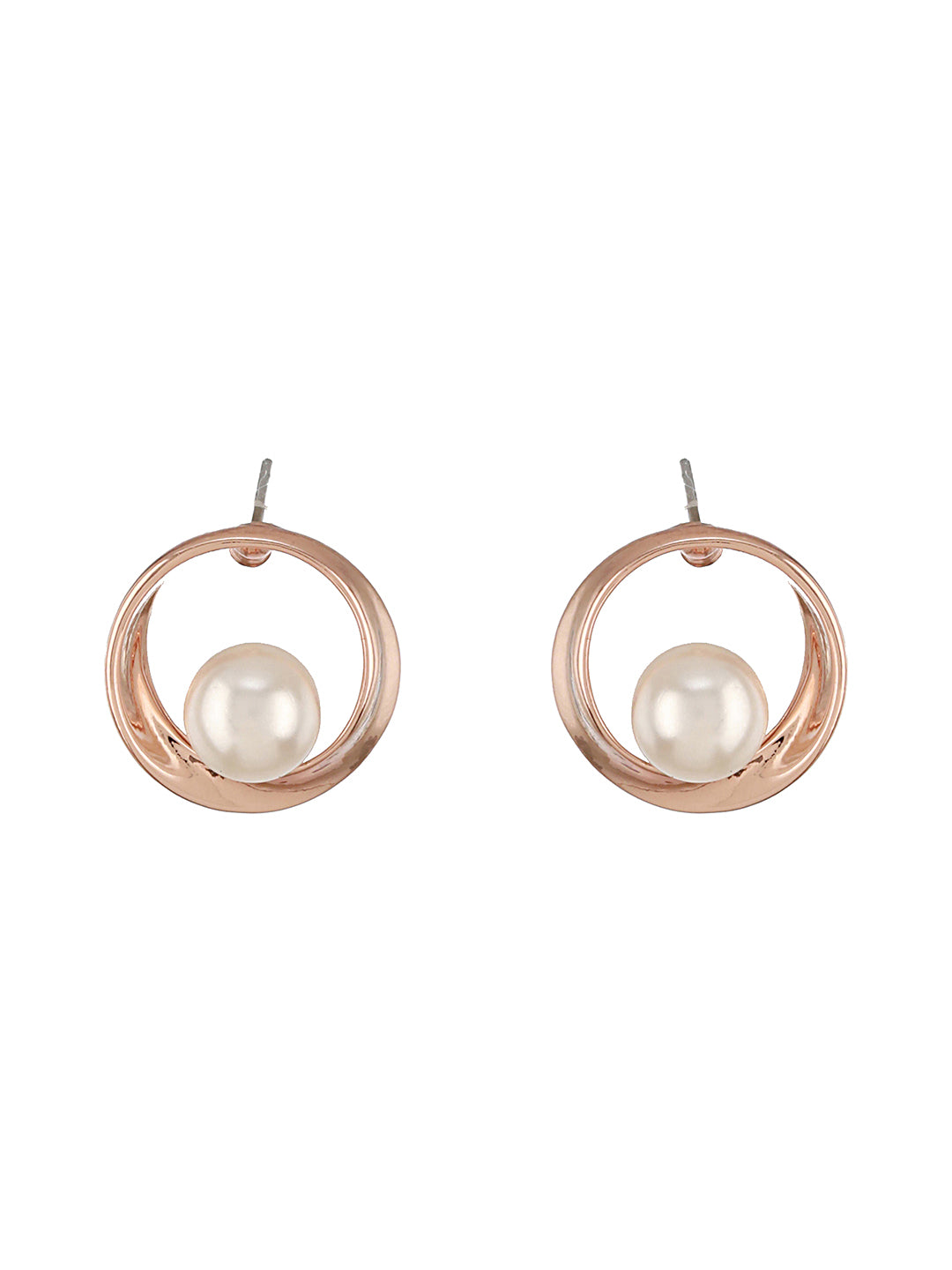 Anti-Tarnish Rose Gold Plated Pearl Beaded Minimal Galaxy Locket Jewellery Set