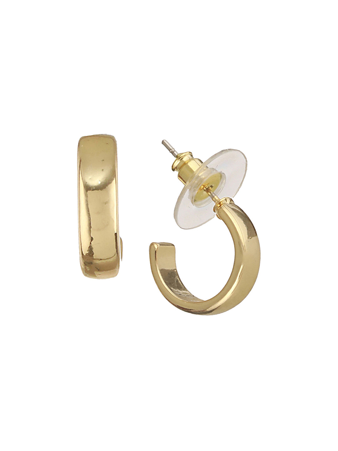 Anti-Tarnish Gold Plated Ring Pendant & Hoops Earrings Jewellery Set