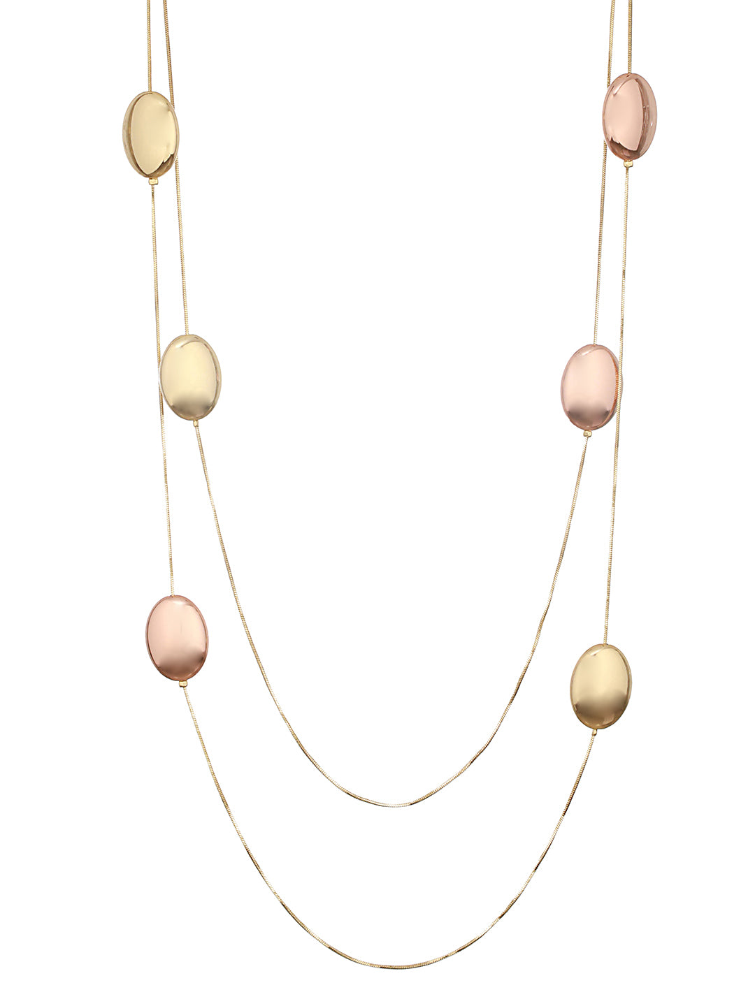 Anti-Tarnish Gold Plated Double Lined Statement Long Chain & Necklace