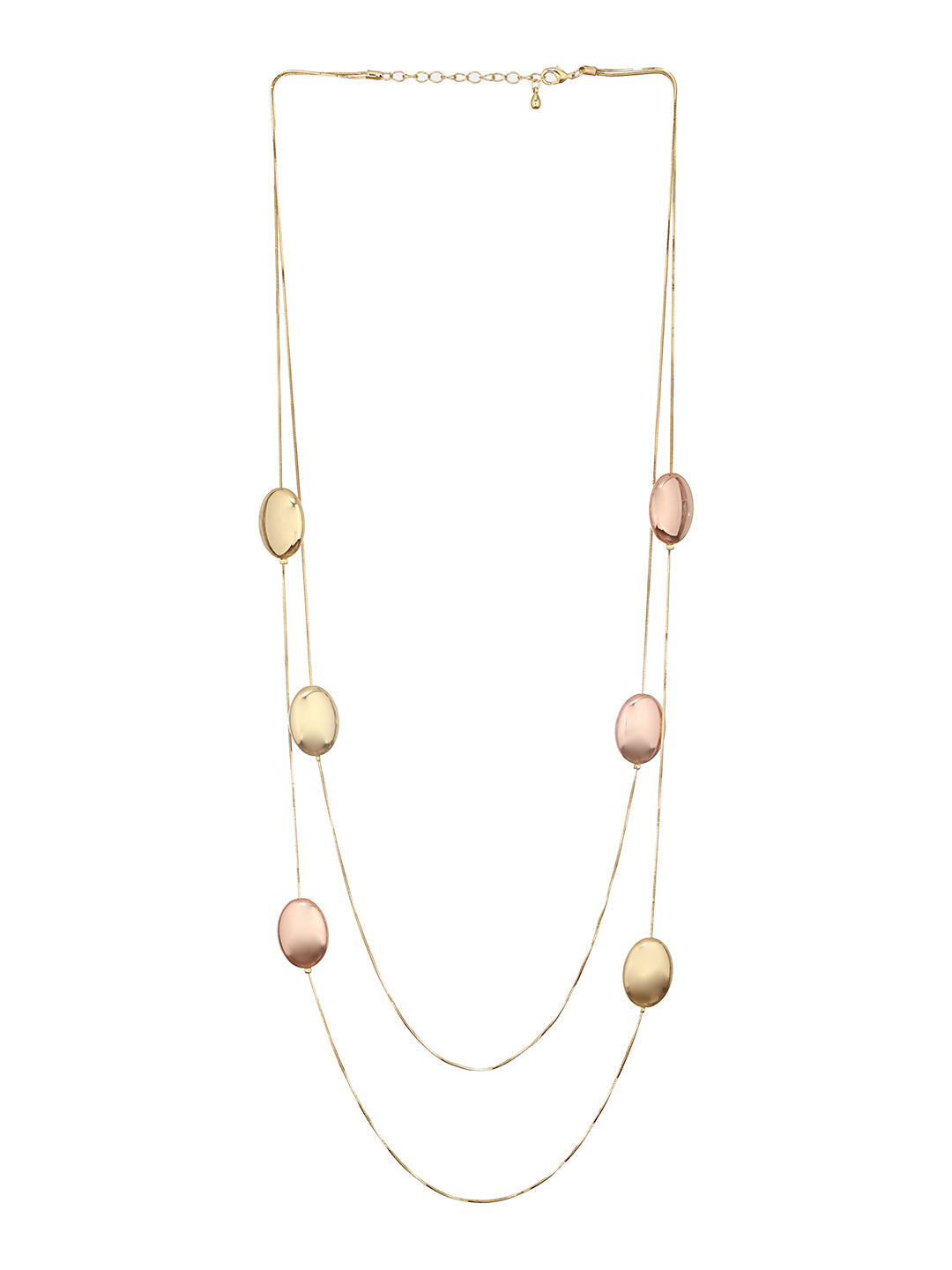 Anti-Tarnish Gold Plated Double Lined Statement Long Chain & Necklace