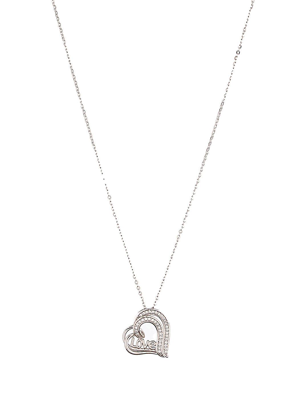 Anti-Tarnish Silver Plated Love Heart Shaped Locket Chain Necklace