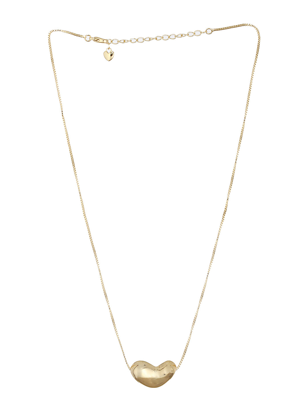 Anti-Tarnish Gold Plated Chunky Heart Pendant Chain Necklace