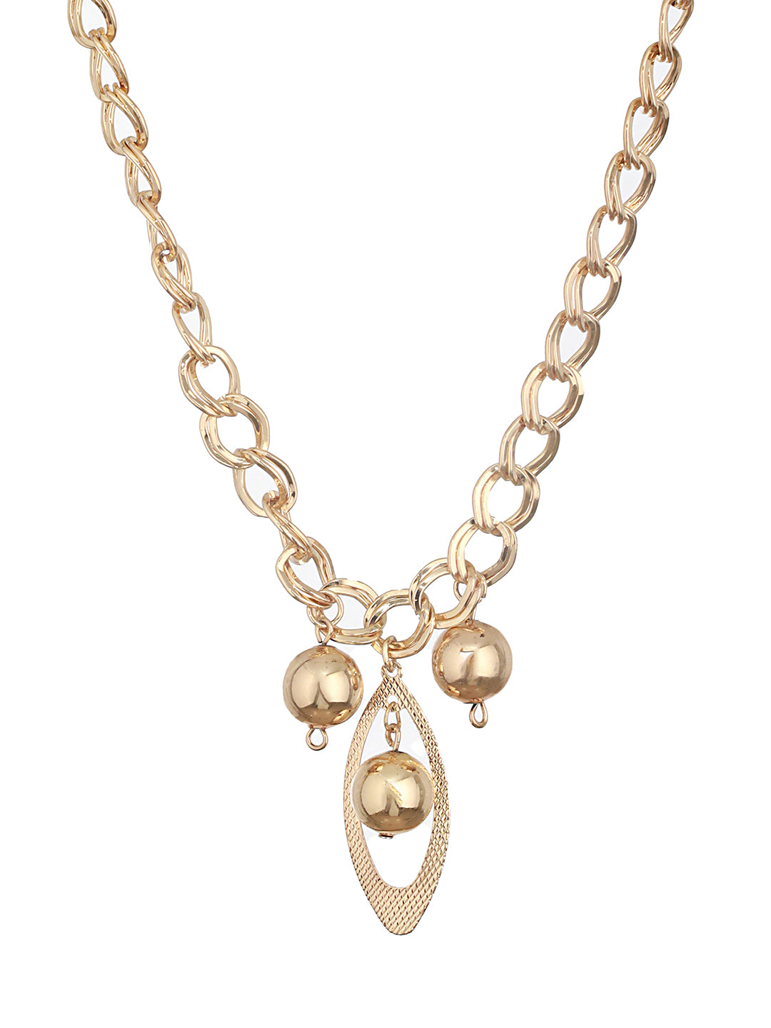 Anti-Tarnish Golden Plated Ball Pendant Link Chain