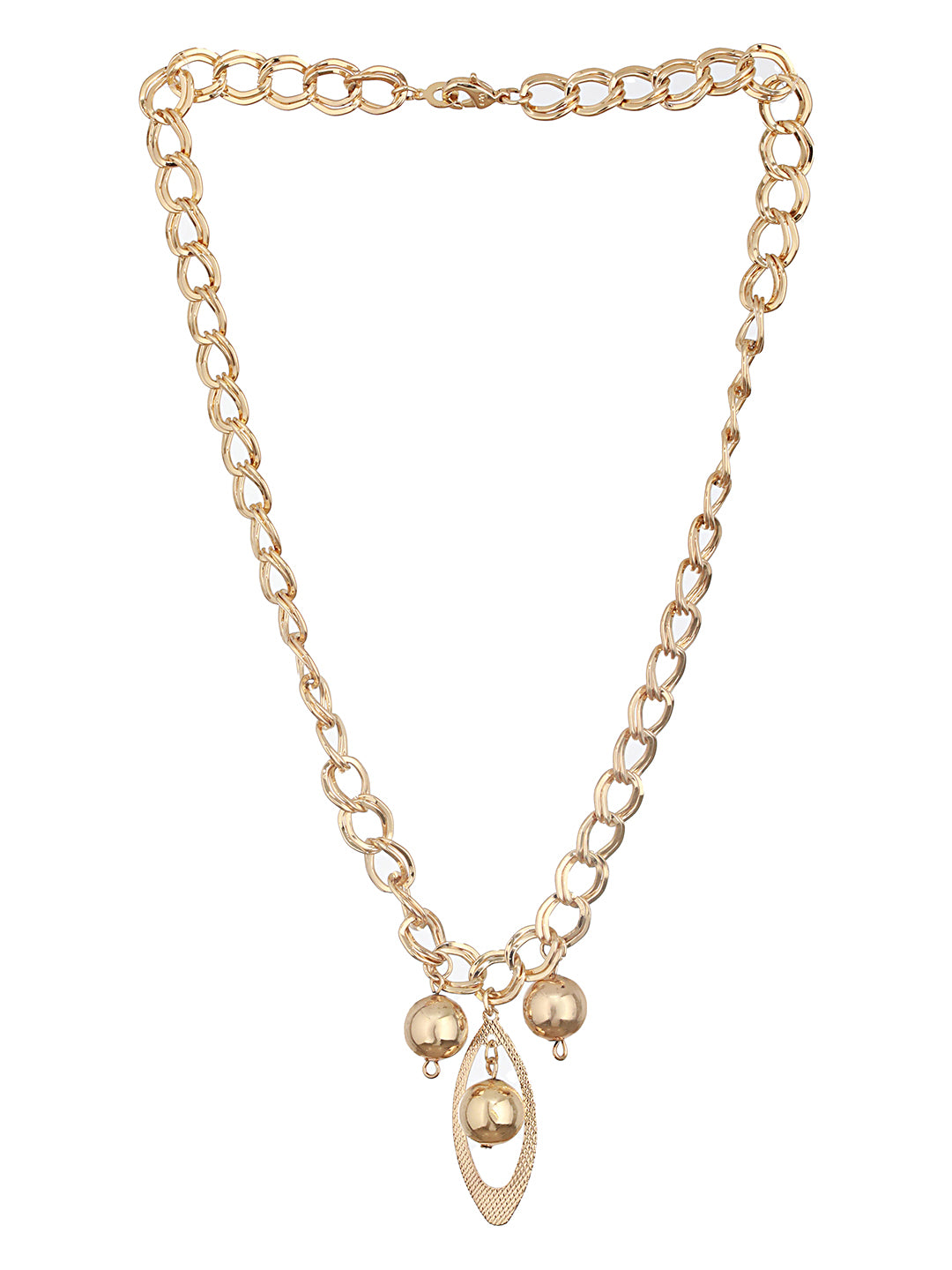 Anti-Tarnish Golden Plated Ball Pendant Link Chain