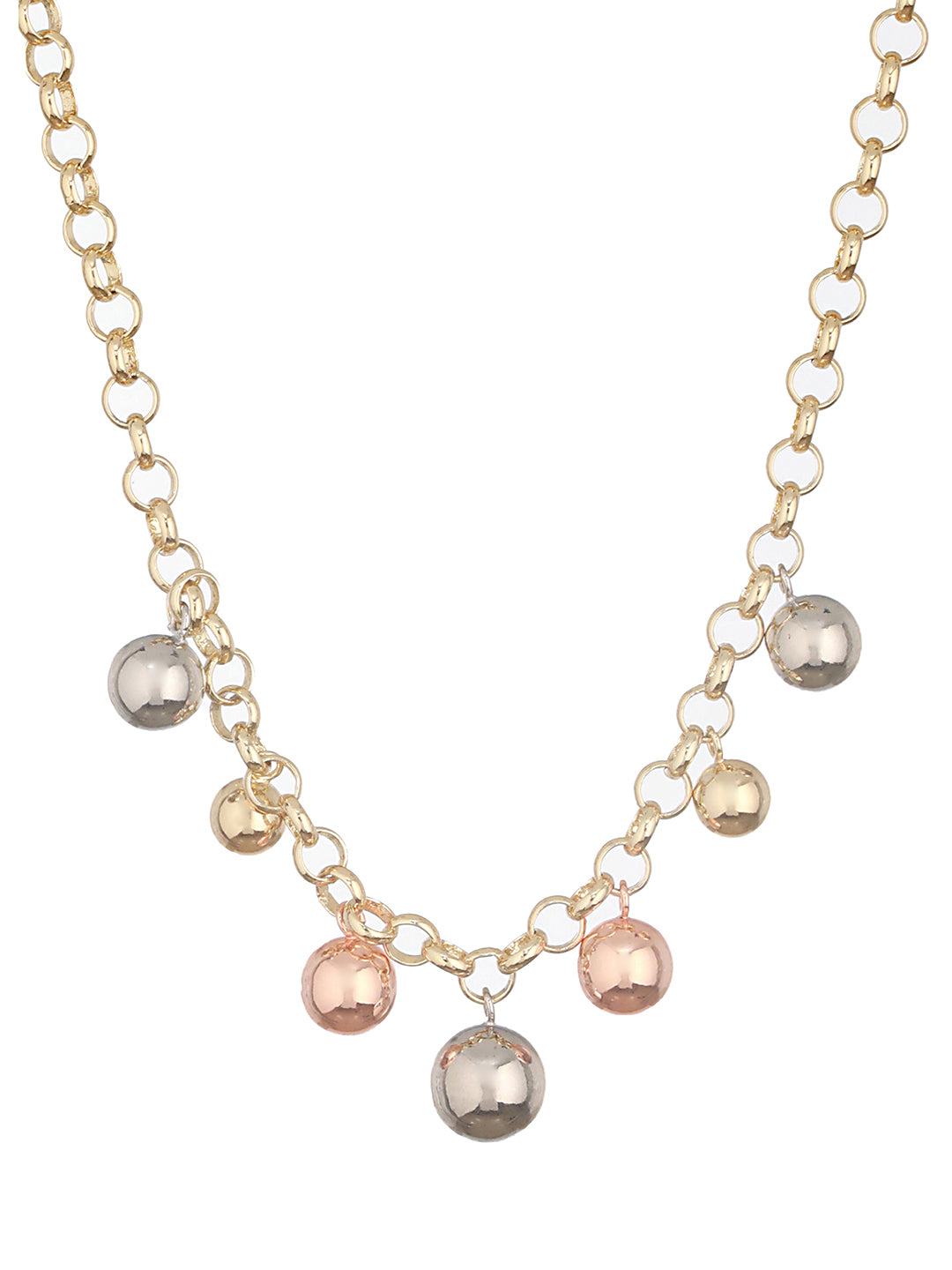 Anti-Tarnish Gold Polish Triple Plated Balls Link Chain Necklace