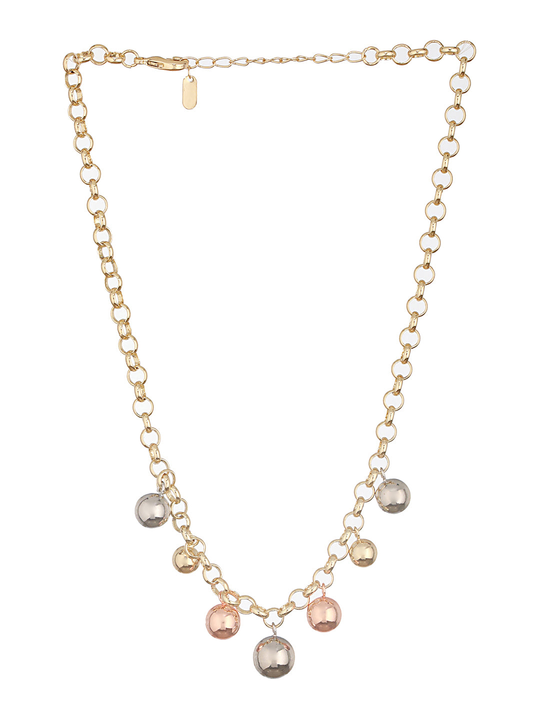 Anti-Tarnish Gold Polish Triple Plated Balls Link Chain Necklace