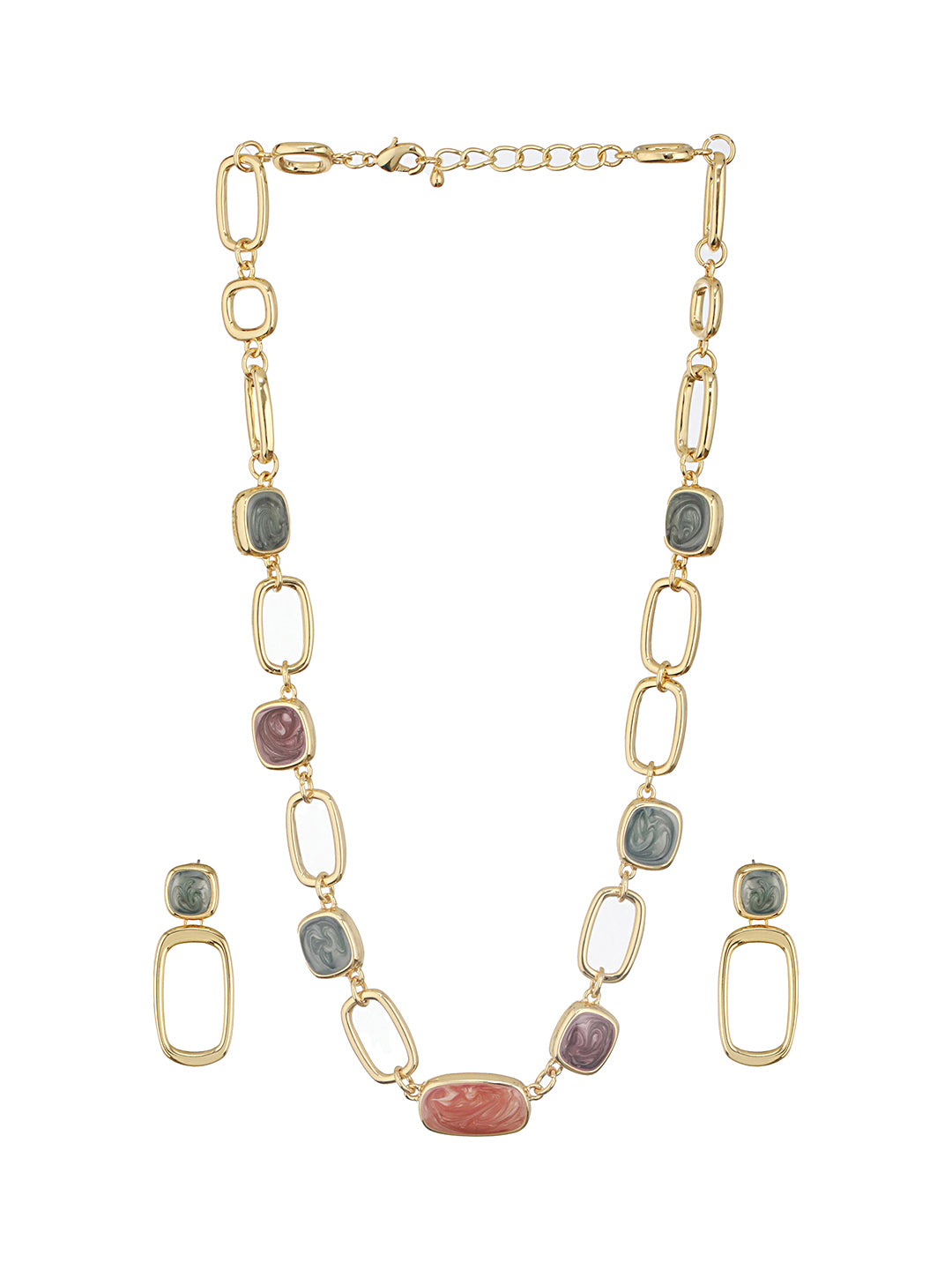 Anti-Tarnish Gold Plated Turquoise Enamelled Quirky Drop Earrings