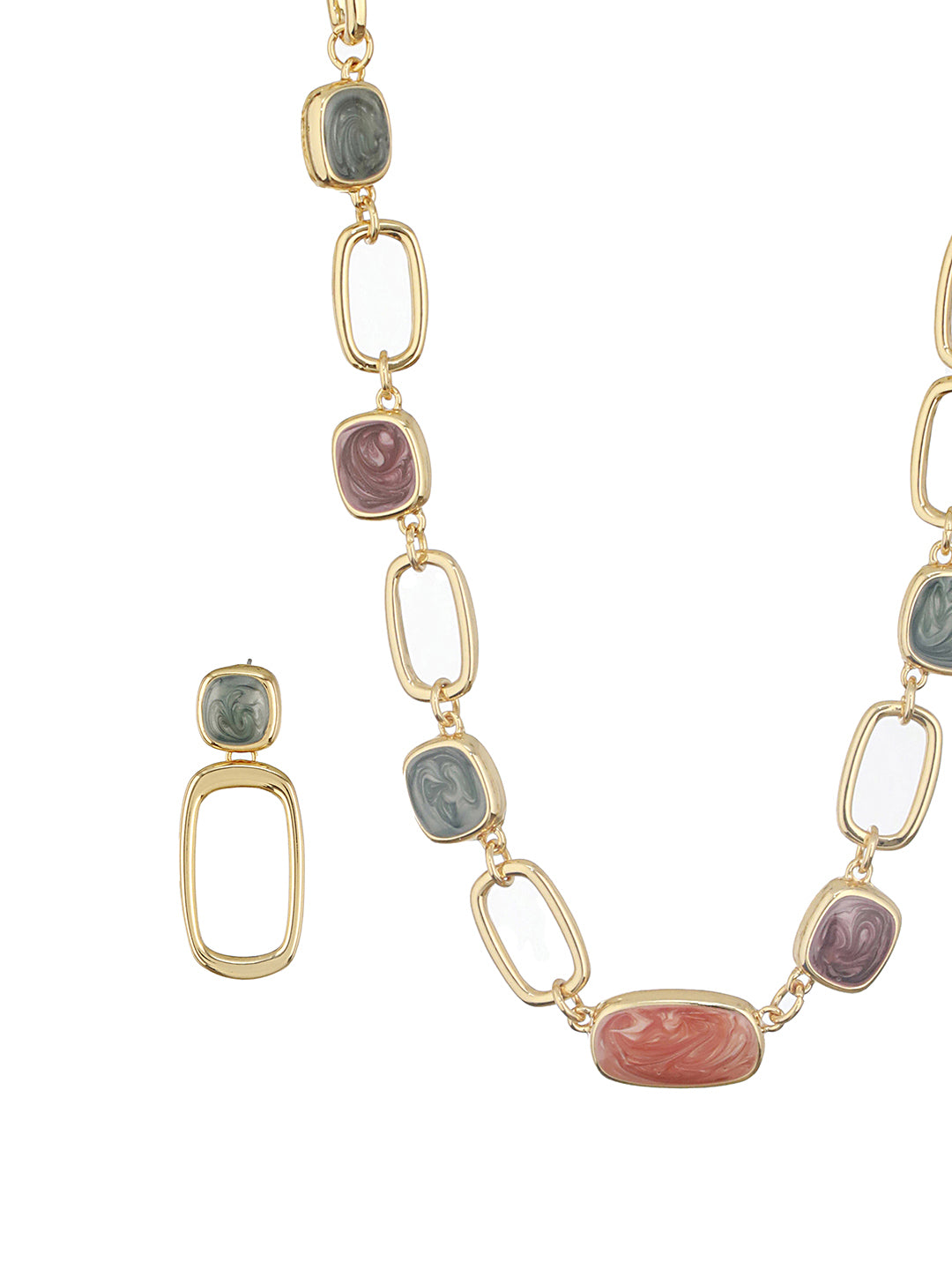 Anti-Tarnish Gold Plated Turquoise Enamelled Quirky Drop Earrings