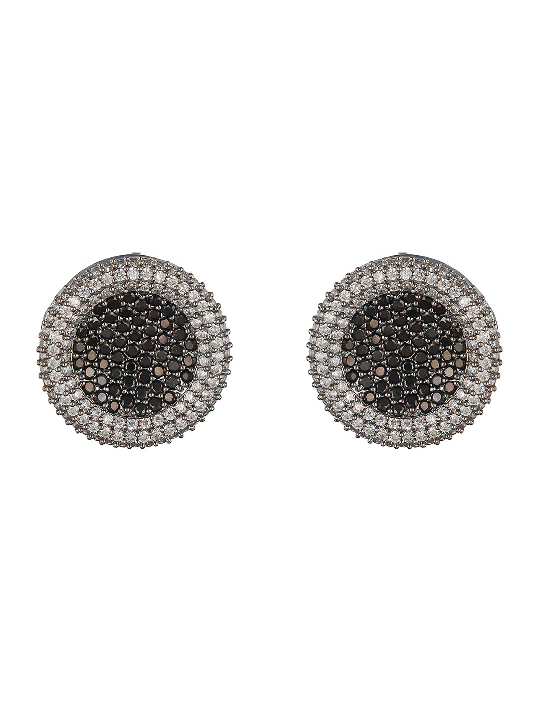 Black  CZ Studded Minimal Designer Studds Earrings