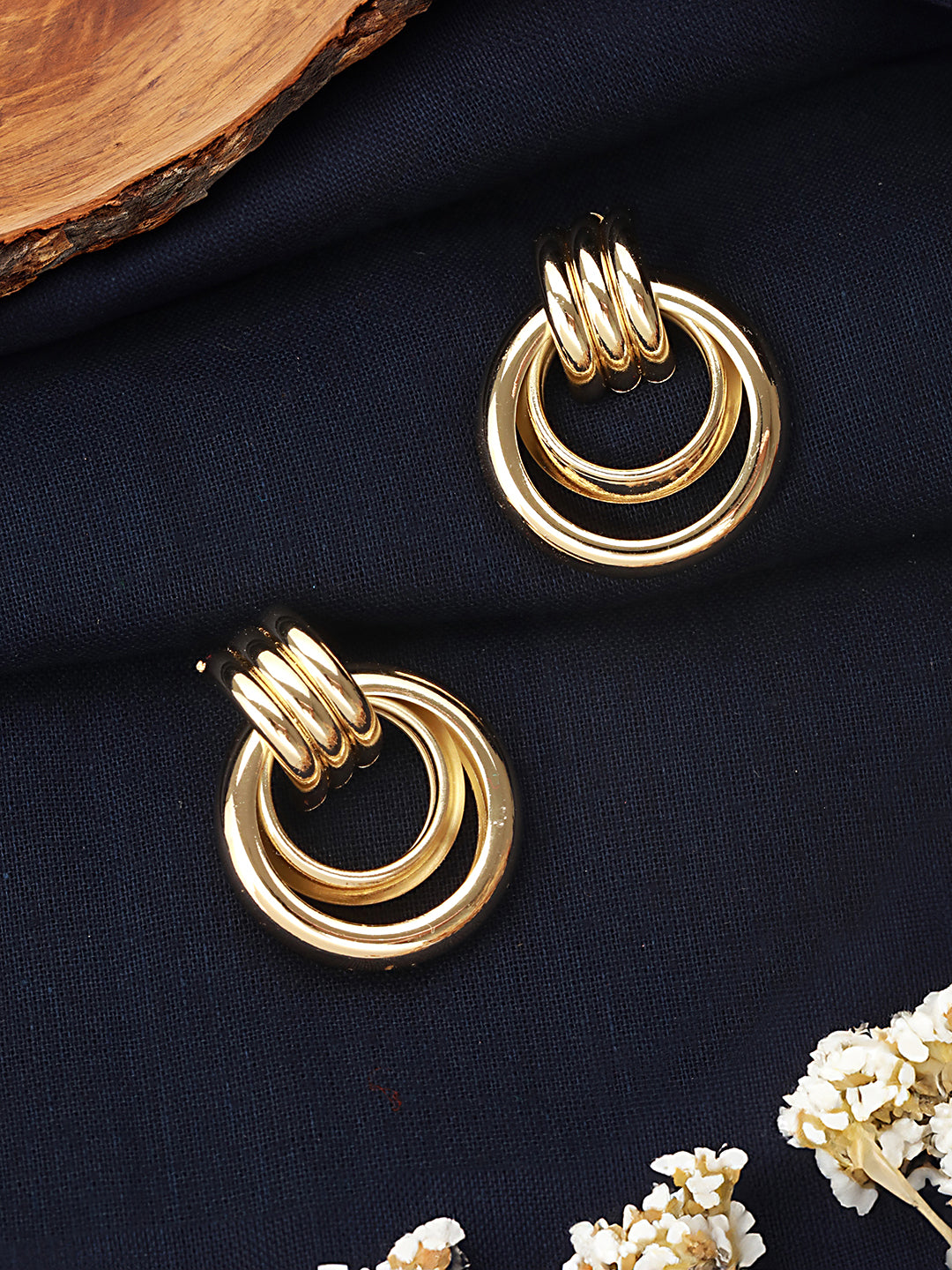 Anti-Tarnish 18k Gold Plated Concentric Hoop Earrings