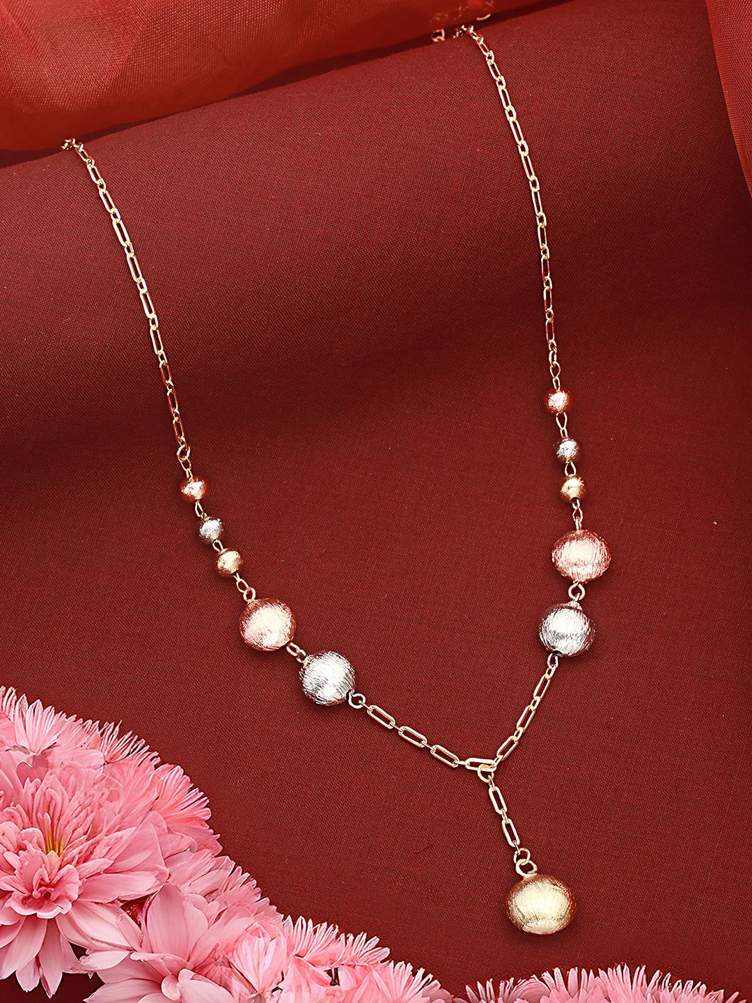 Anti-Tarnish Gold Plated Rose Gold Polish Ball Chain necklace