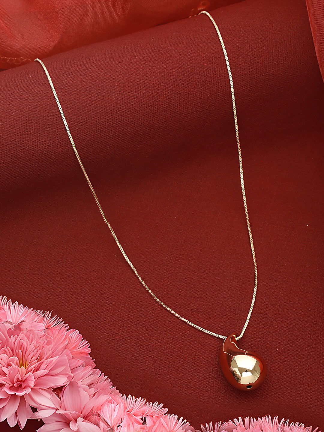 Anti-Tarnish Gold Plated Droplet Of Joy Locket Chain Necklace