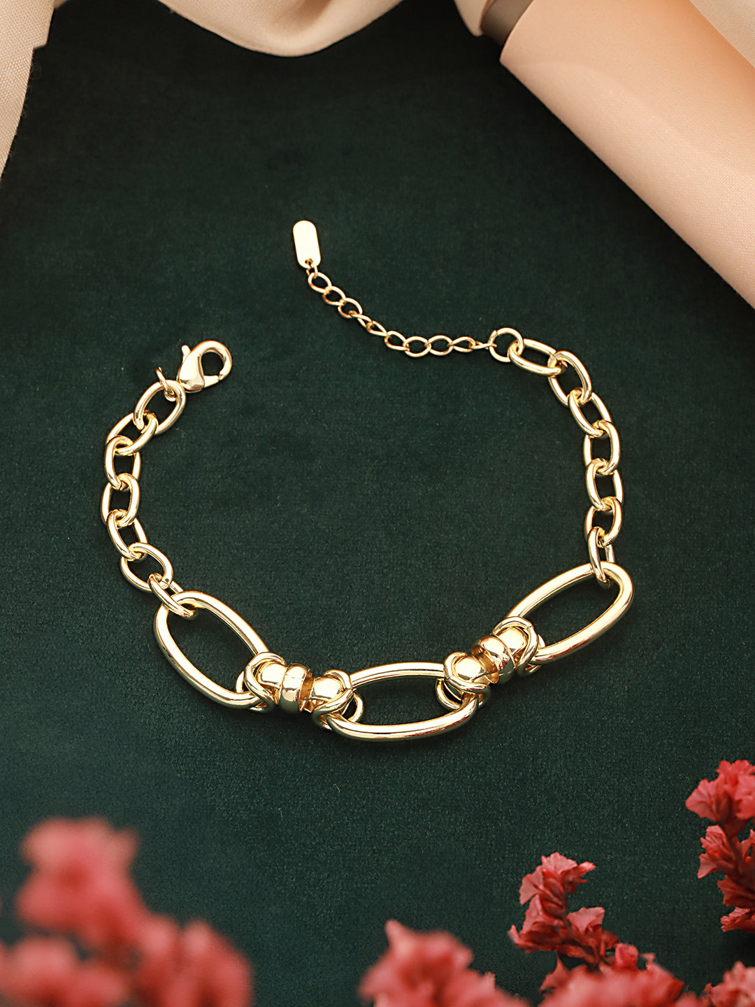 Anti-Tarnish 18k Gold Plated Knotted Link Wraparound Bracelet