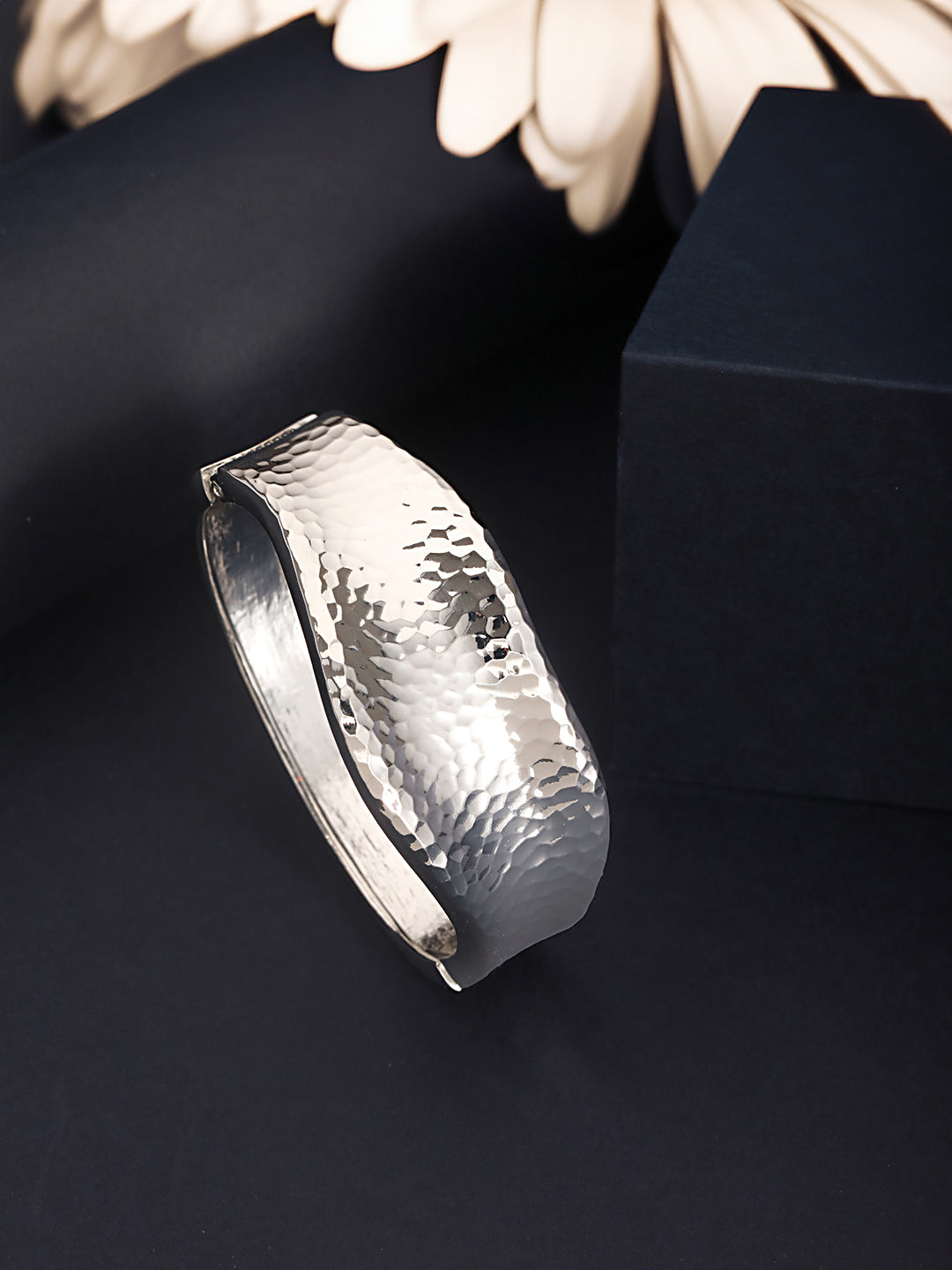 Anti-Tarnish Silver Plated Molten Cuff Bracelet