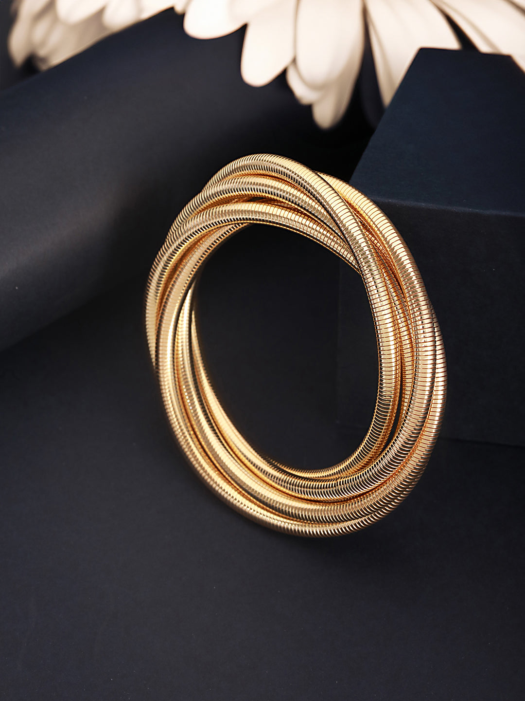 Anti-Tarnish 18k Gold plated Wrapped Snake Bangle Bracelet