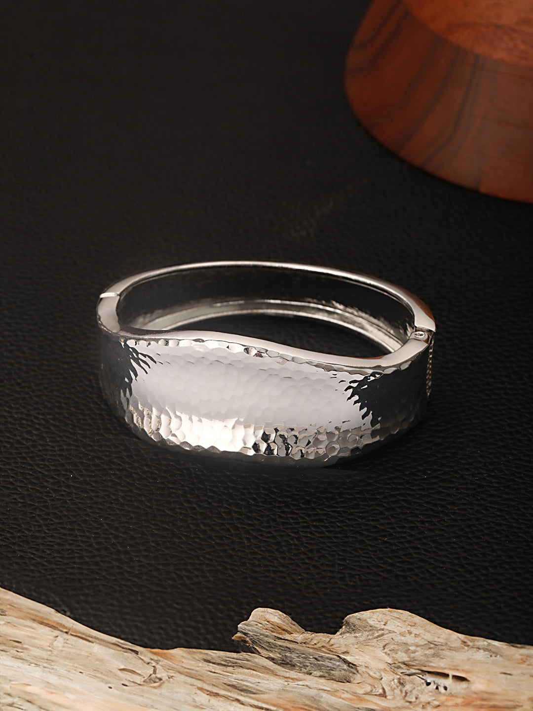 Anti-Tarnish Silver Plated Molten Cuff Bracelet