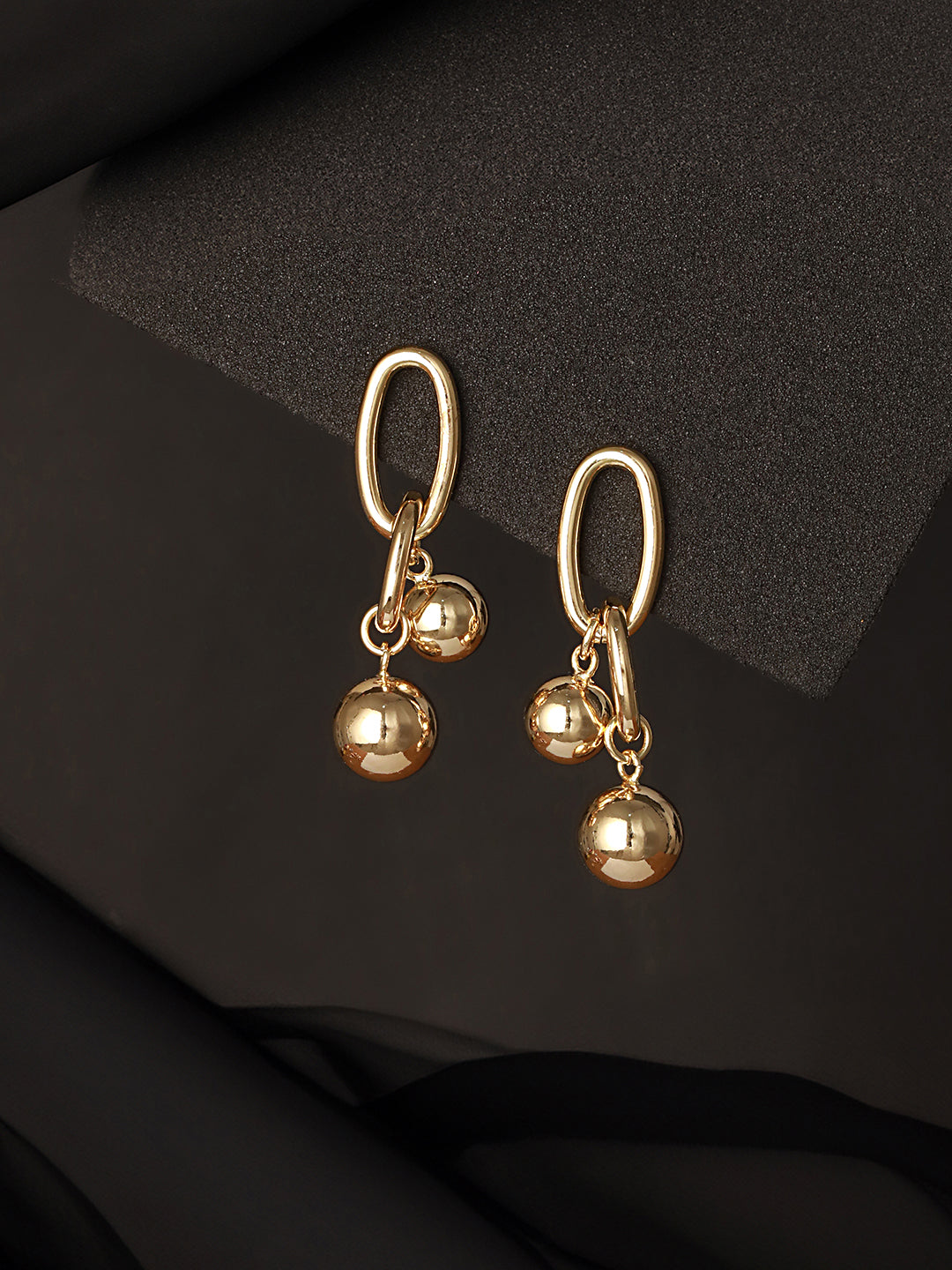Anti-Tarnish 18k Gold Plated Dangling Orb Earrings