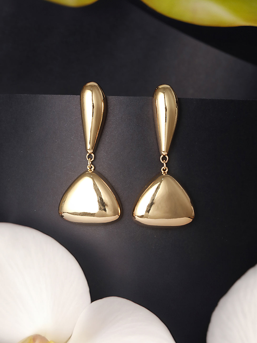 Anti-Tarnish Gold Plated water Drop Shaped Luxe Drop Earrings