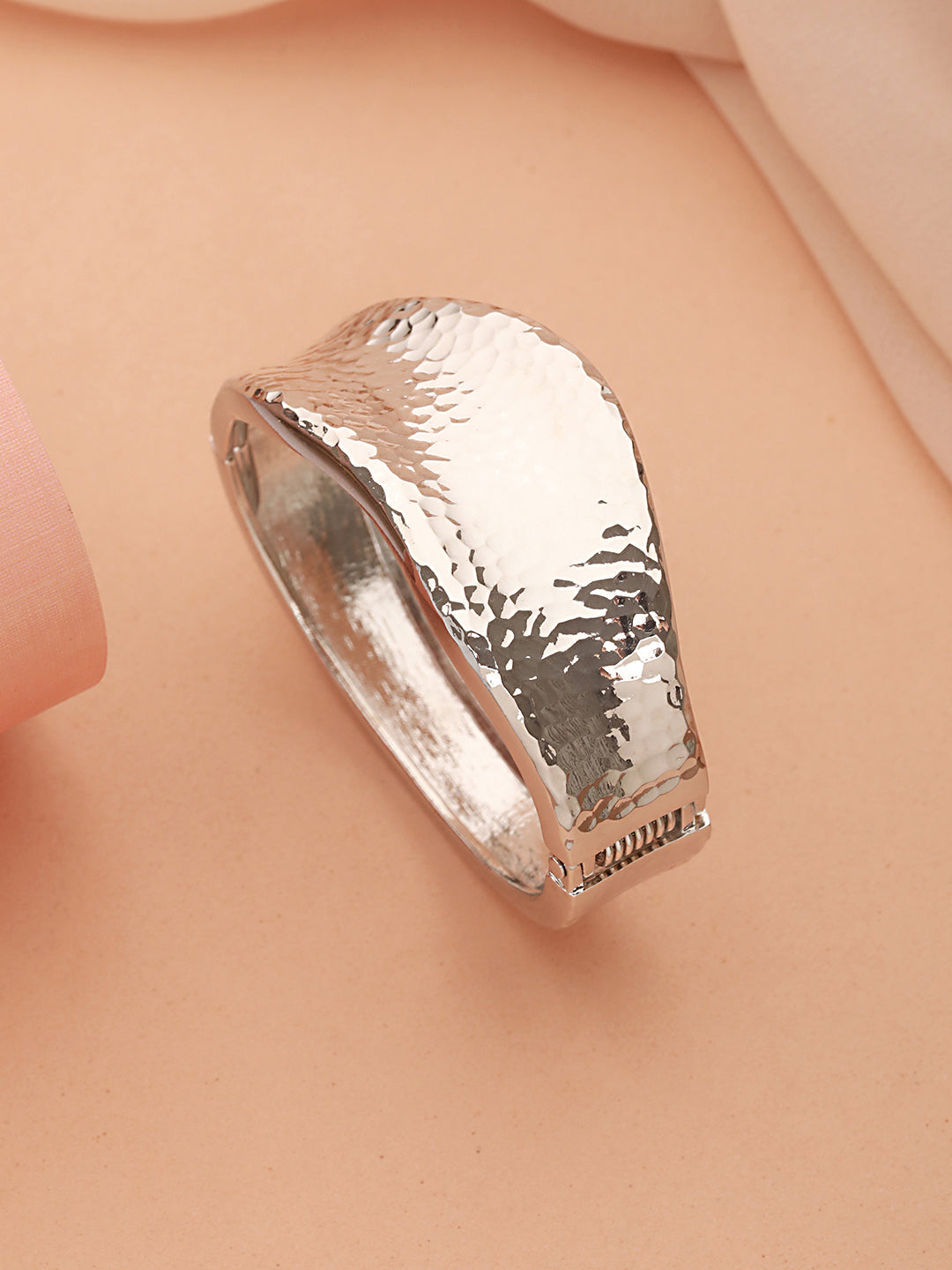 Anti-Tarnish Silver Plated Molten Cuff Bracelet