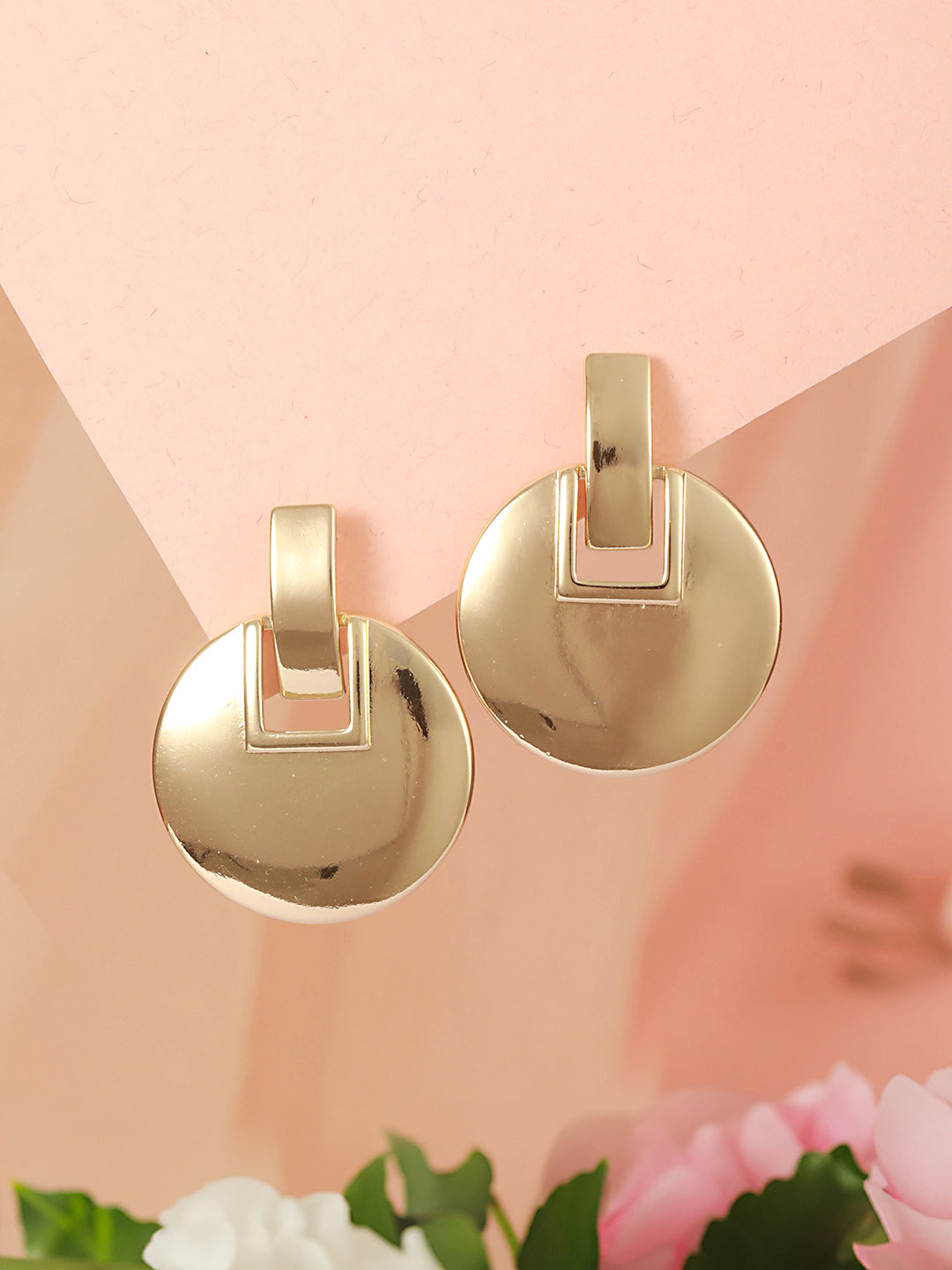 Anti-Tarnish 18k Gold Plated Bold Circular statement earrings