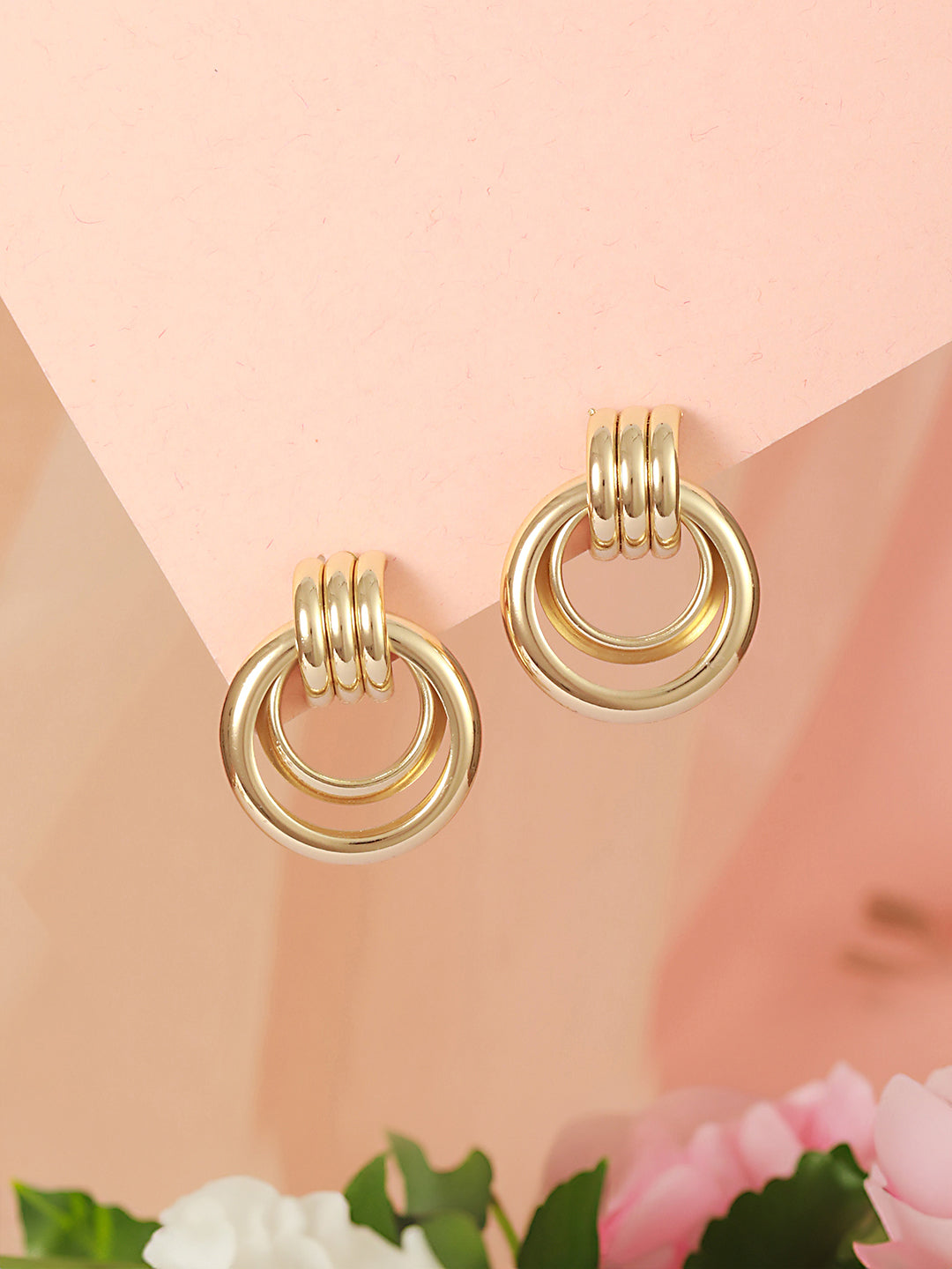 Anti-Tarnish 18k Gold Plated Concentric Hoop Earrings