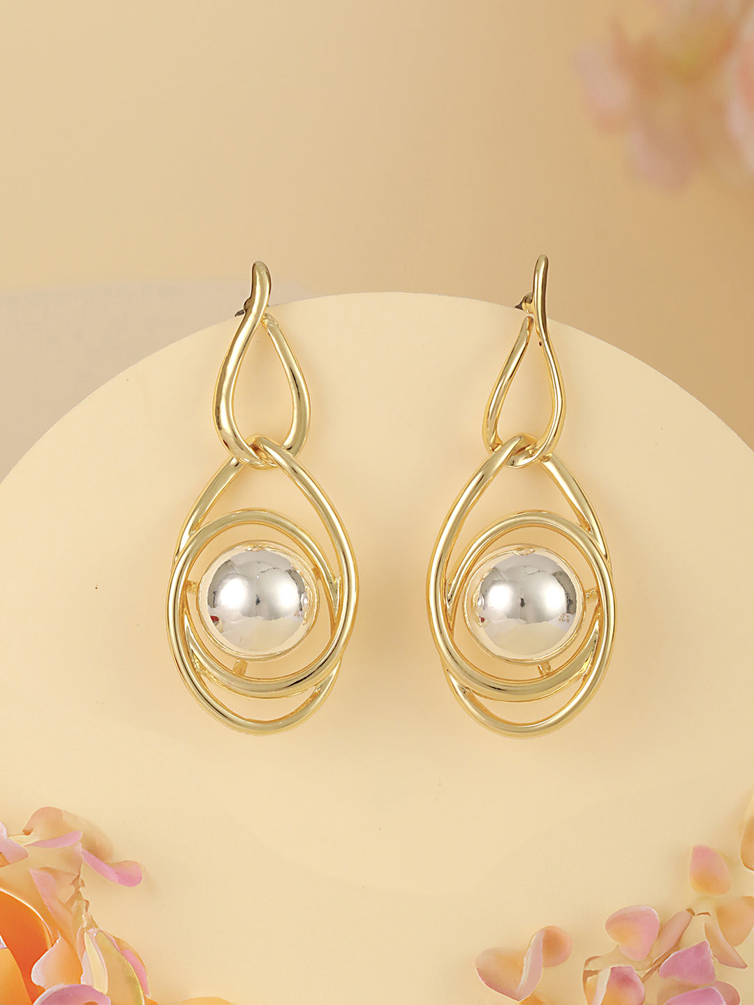 Anti-Tarnish 18k Gold & Silver Plated Orbital Hoop Earrings