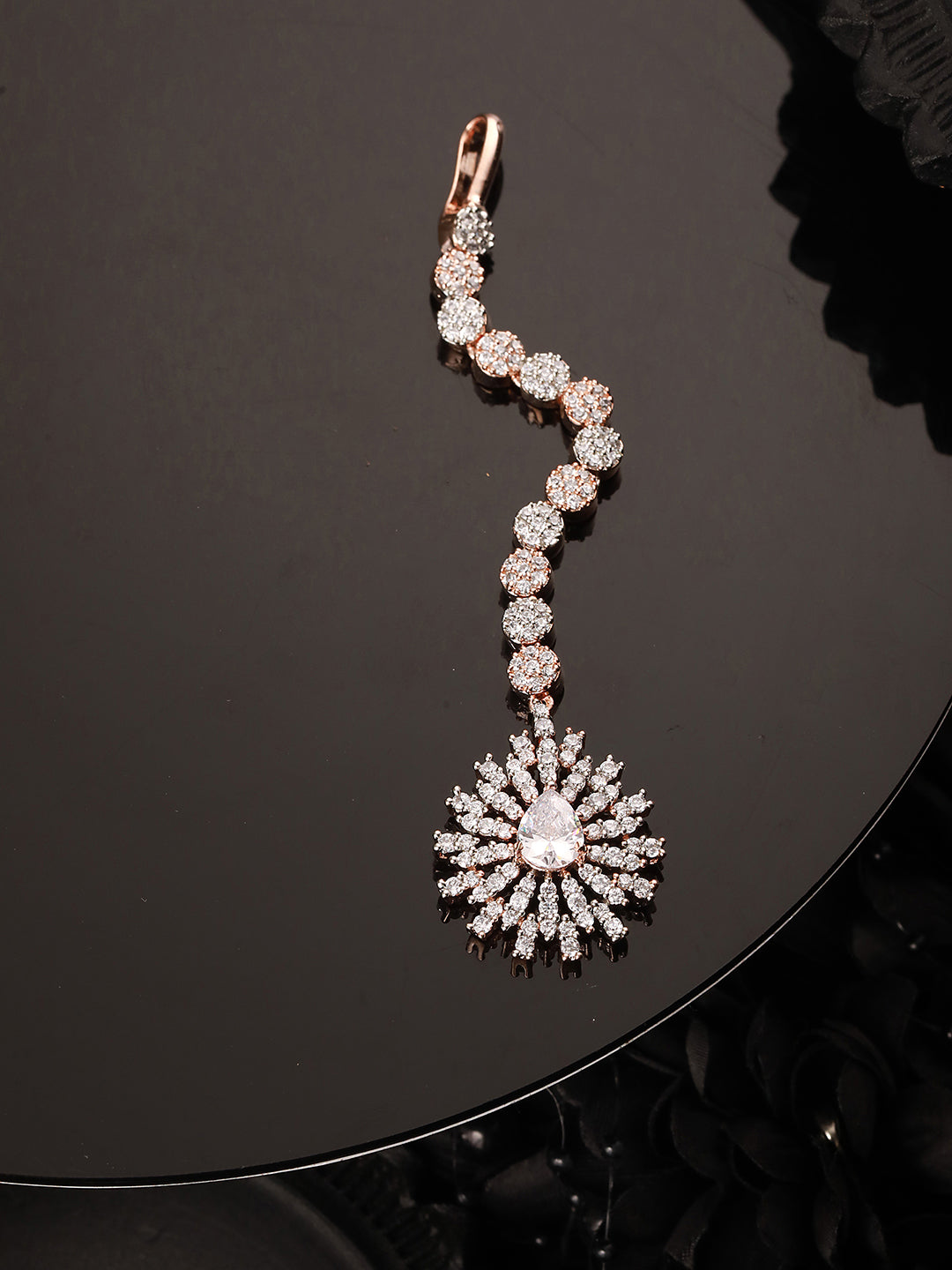 Dropshaped Diamond Maang Tikka Handcrafted and stylish for Women & Girls