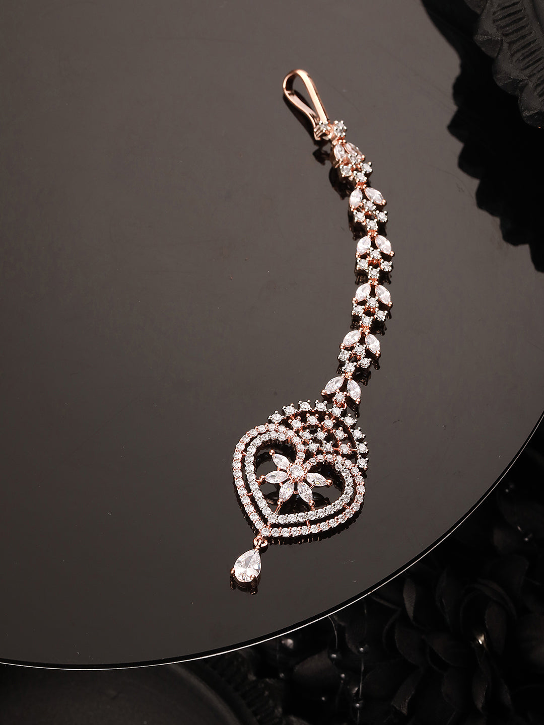 Heartshaped Diamond Maang Tikka Handcrafted & Designer AD studded For Women & Girls