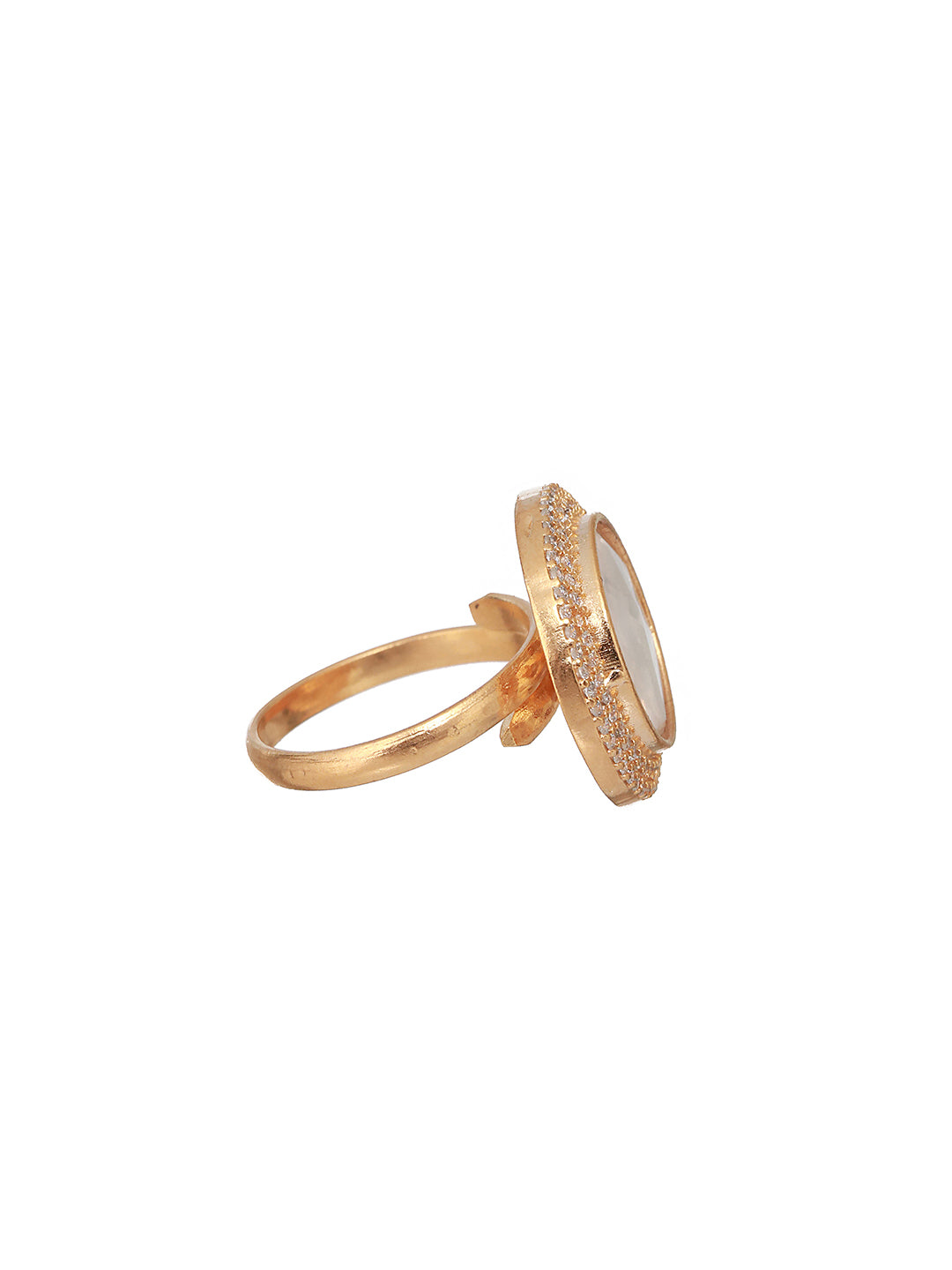 Gold Plated Original Kundan Studded Minimal Finger Ring