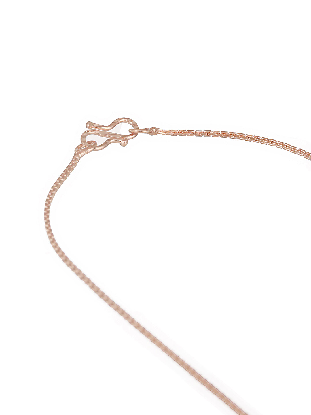 Rose Gold Plated AD Studded Minimal Locket Jewellery Set