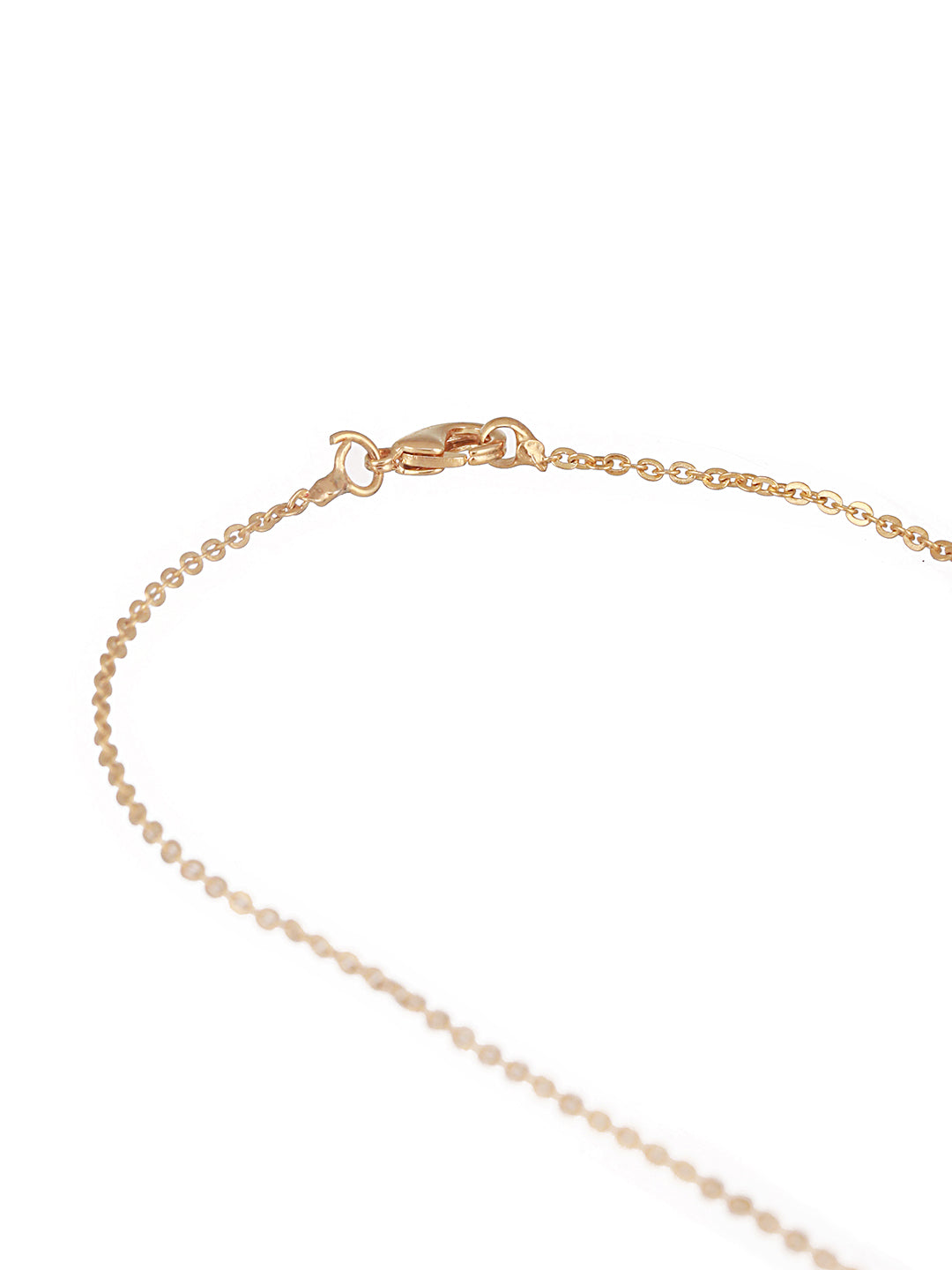 Gold Plated AD Studded Circular Minimal Pendant Chain Jewellery Set