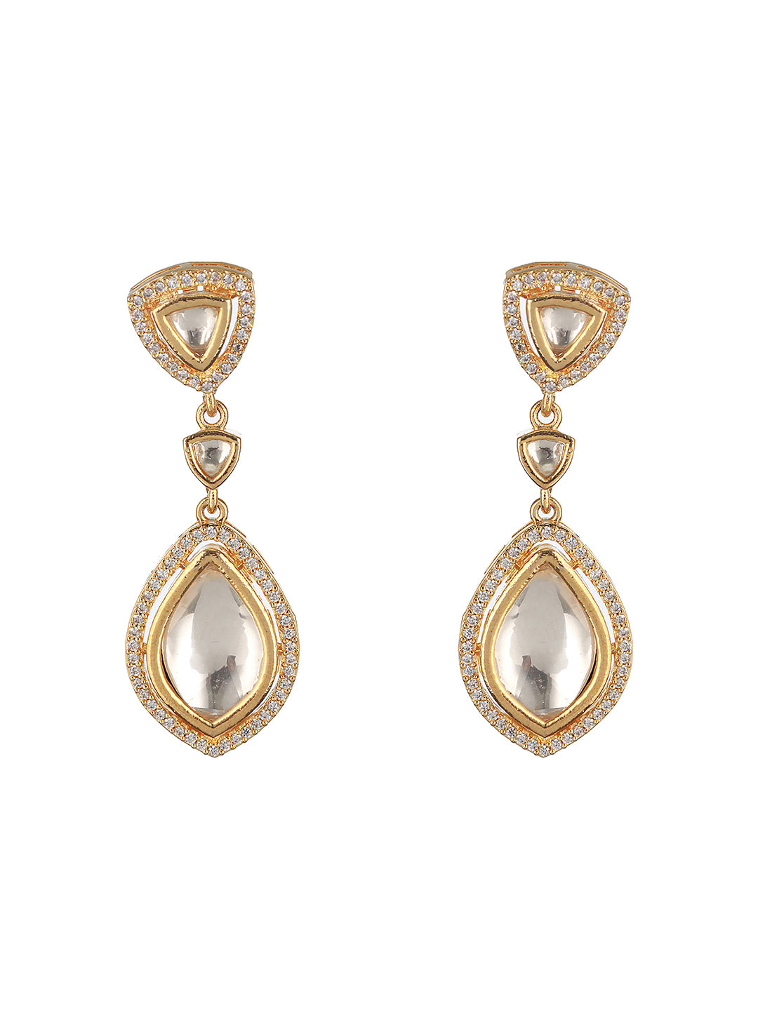 Gold Plated Original Kundan Studded Dangler  Earring