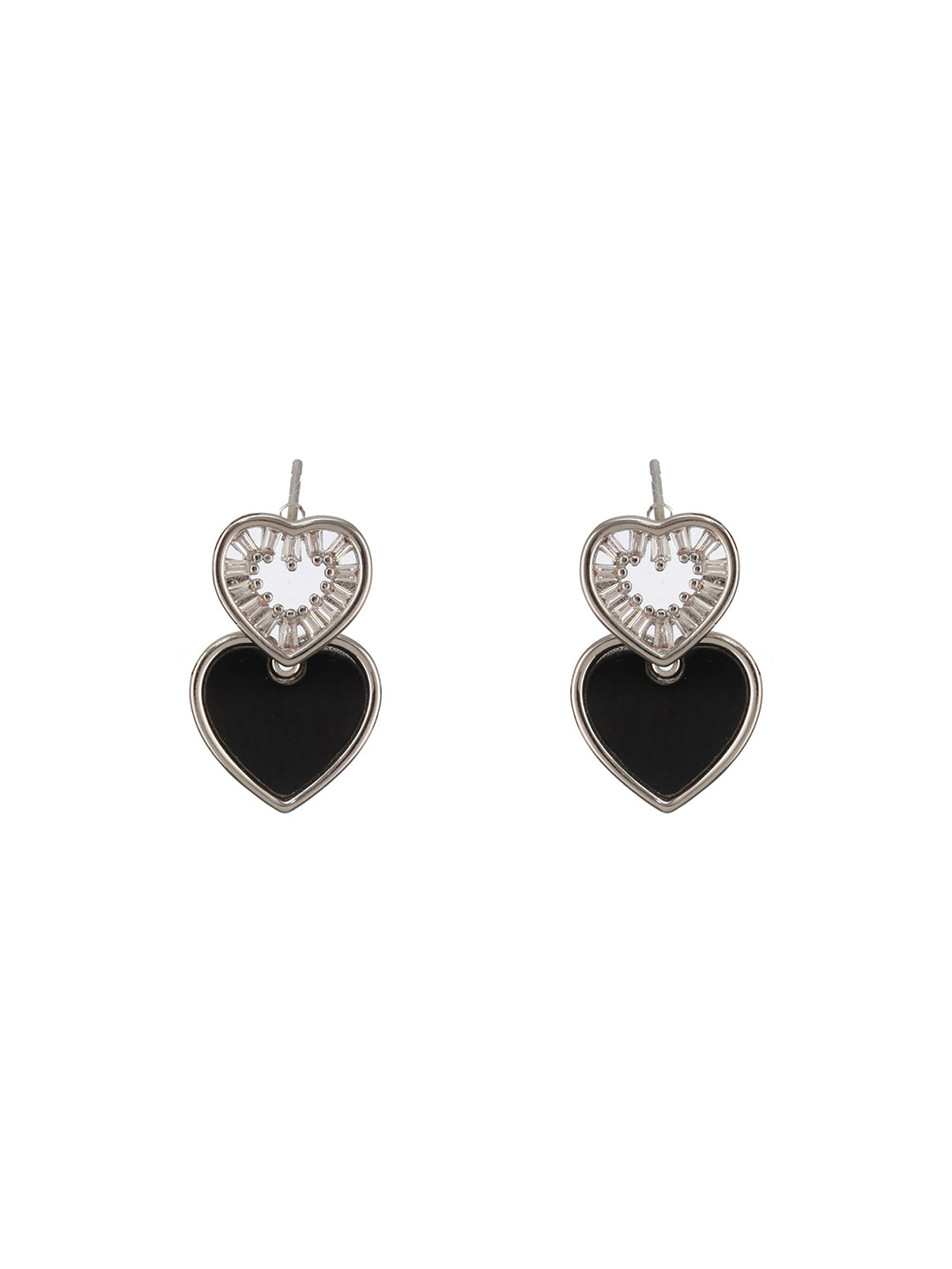 Anti-Tarnish Silver Plated Heart shaped Studds Minimal  Earrings