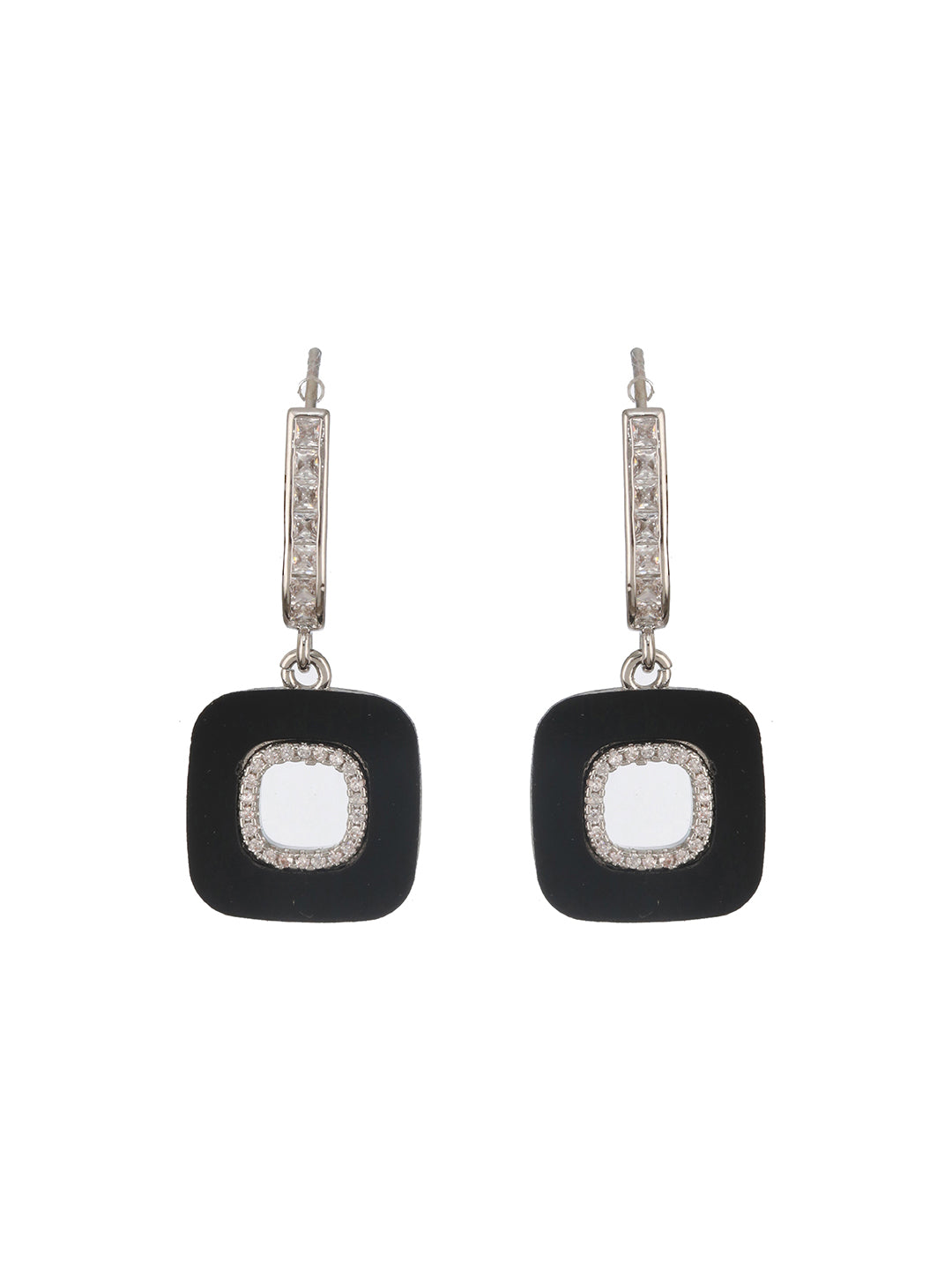 Anti-Tarnish Silver Plated Square Minimal Hoop Earrings