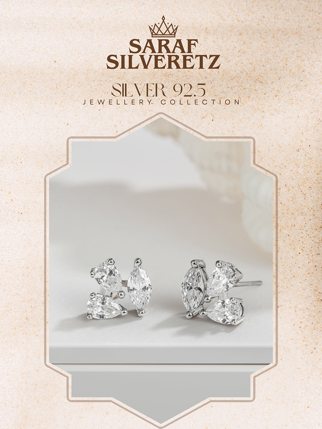 925 Sterling Silver Rhodium Plated Quirky Minimal Studds Earrings