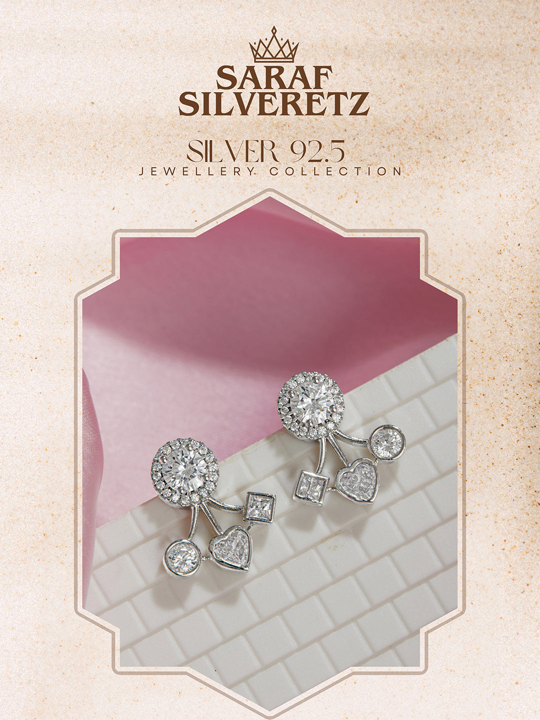 925 Sterling Silver Cubic Zirconia  Solitaire Drop Earrings