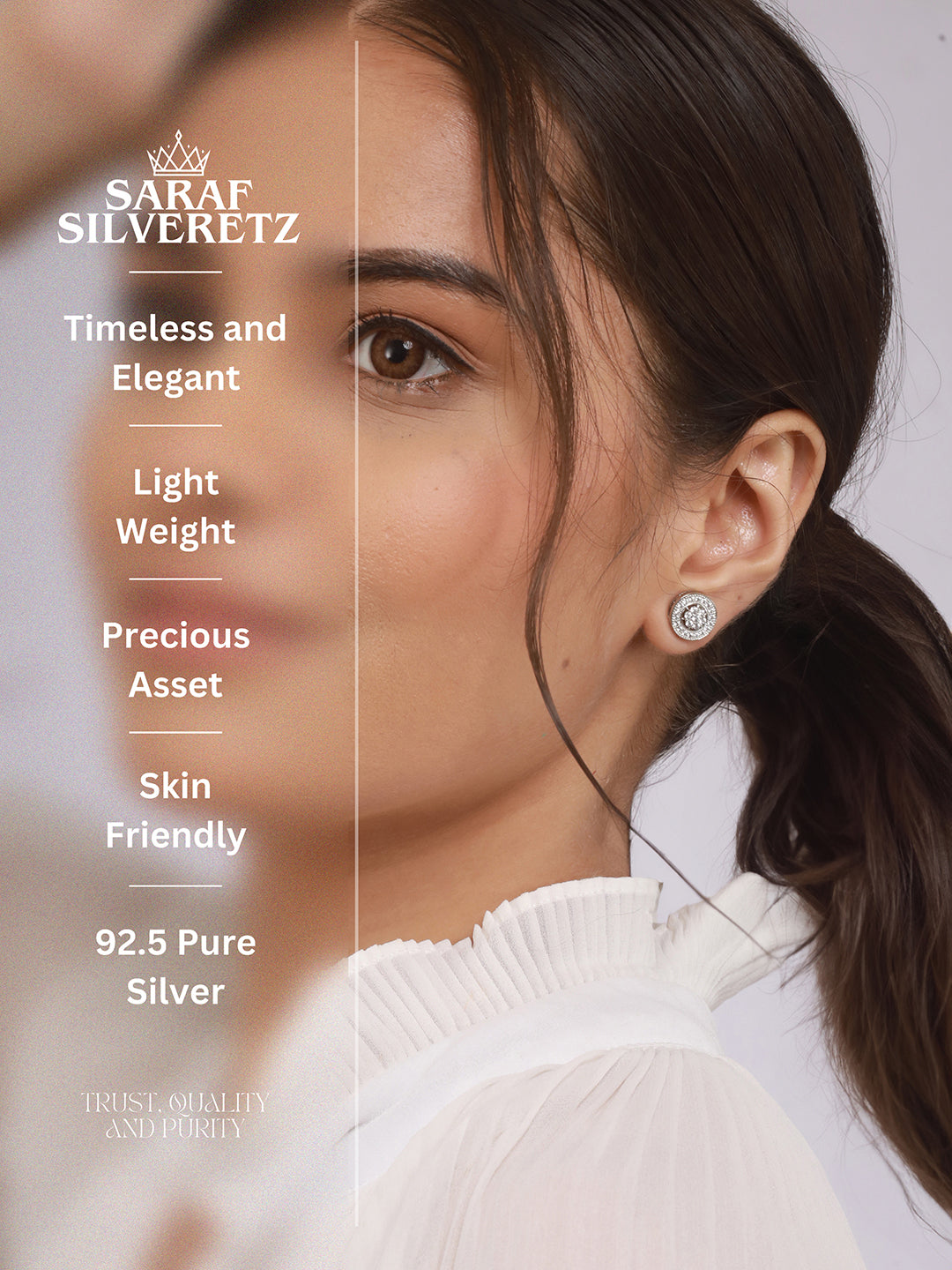 925 Sterling Silver AD Studded Studds Earrings