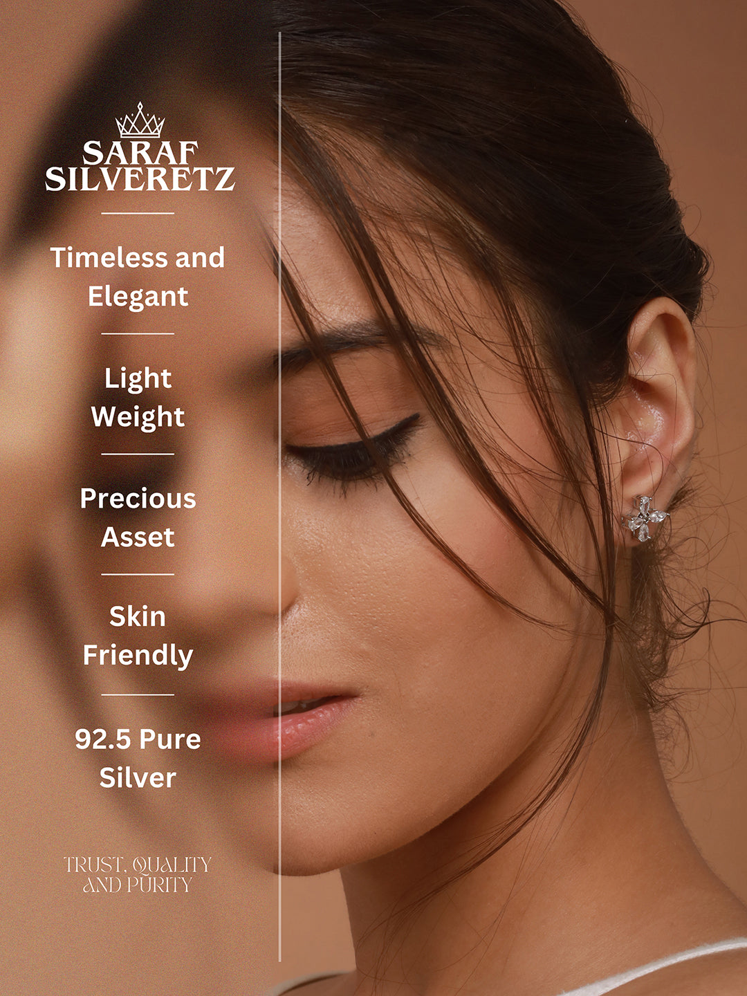 925 Sterling Silver Cubic Zirconia Floret Studds Earrings