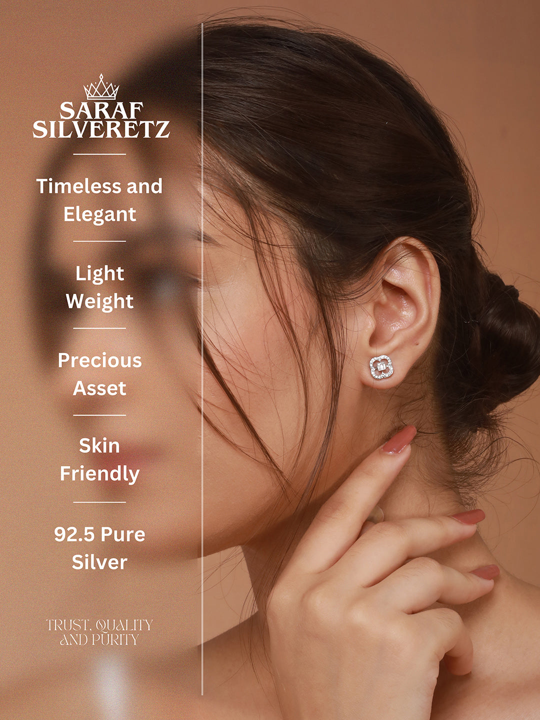 925 Sterling Silver Circular Cubic Zirconia Studds Earrings